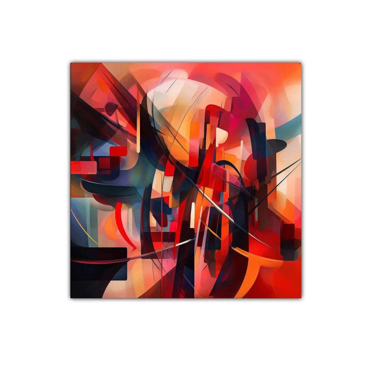 Cuadro abstracto con formas orgánicas en tonos cálidos — imagen principal
