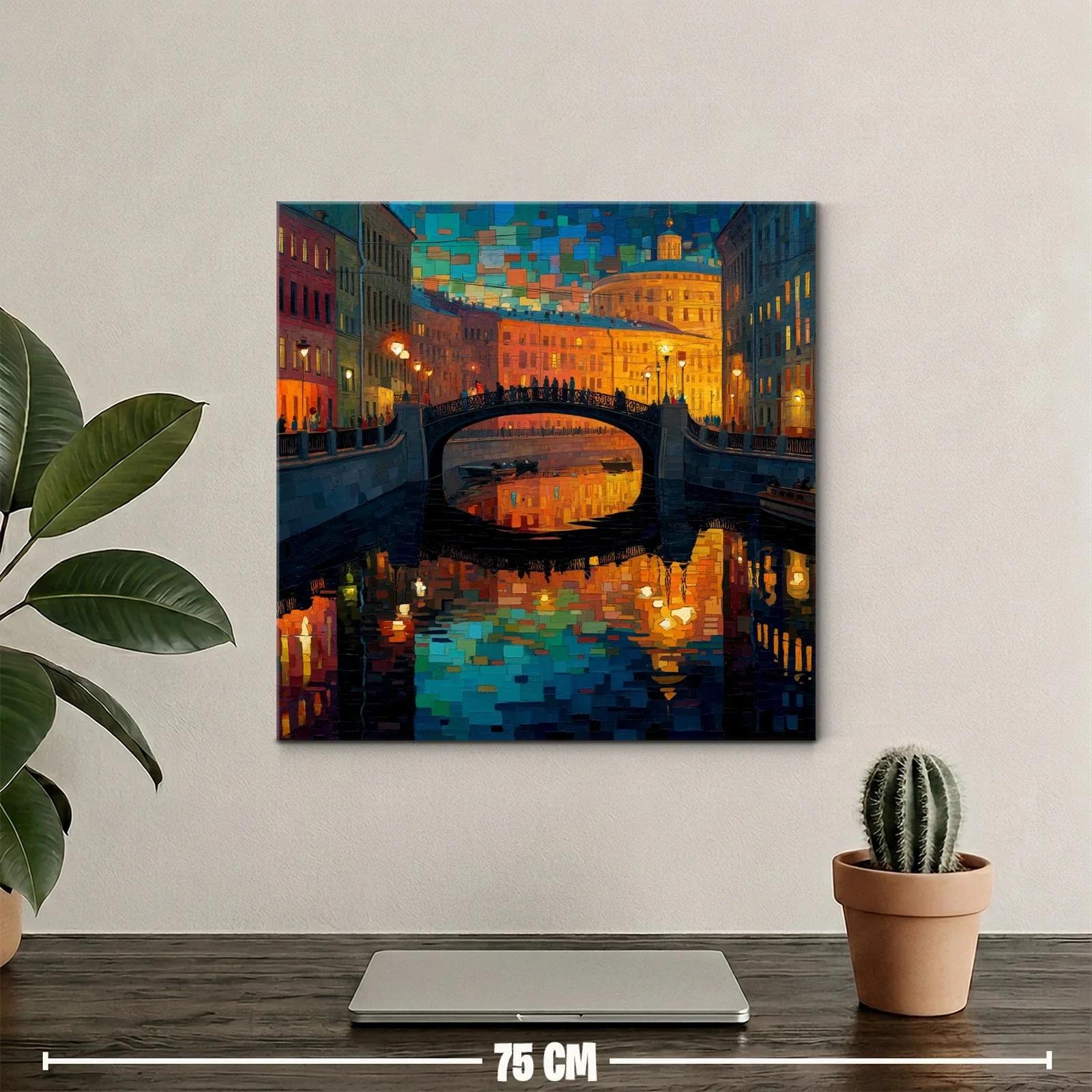 Encanto urbano reflejado en nocturna escena de ciudad — miniatura 2