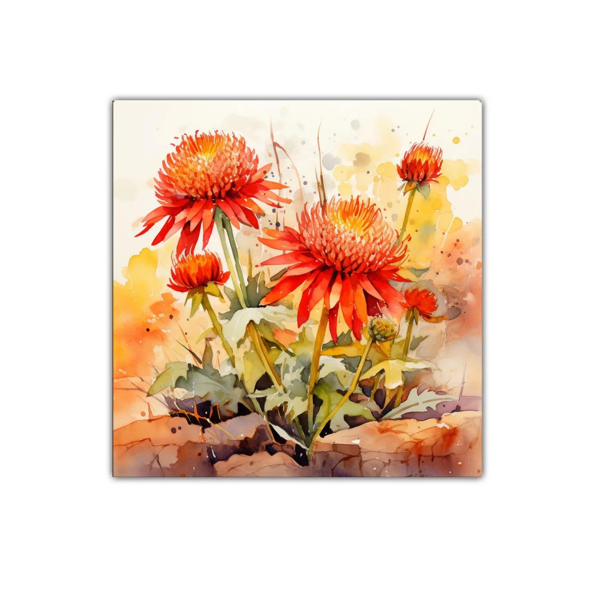 Cuadro floral con intenso esplendor en tonos cálidos — imagen principal