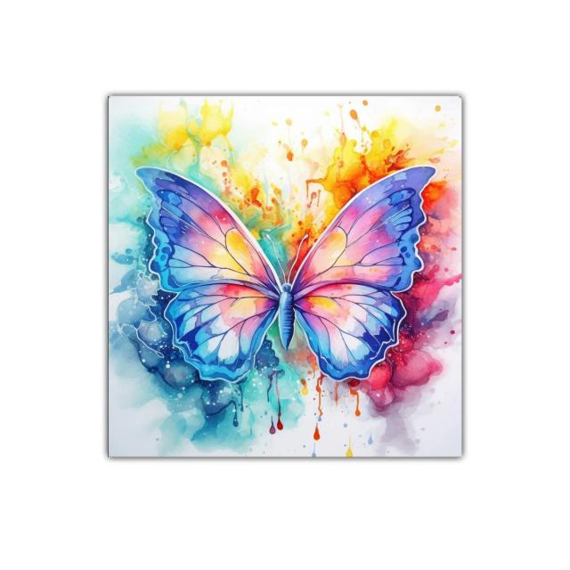 Mariposa vibrante con colores intensos y surrealistas