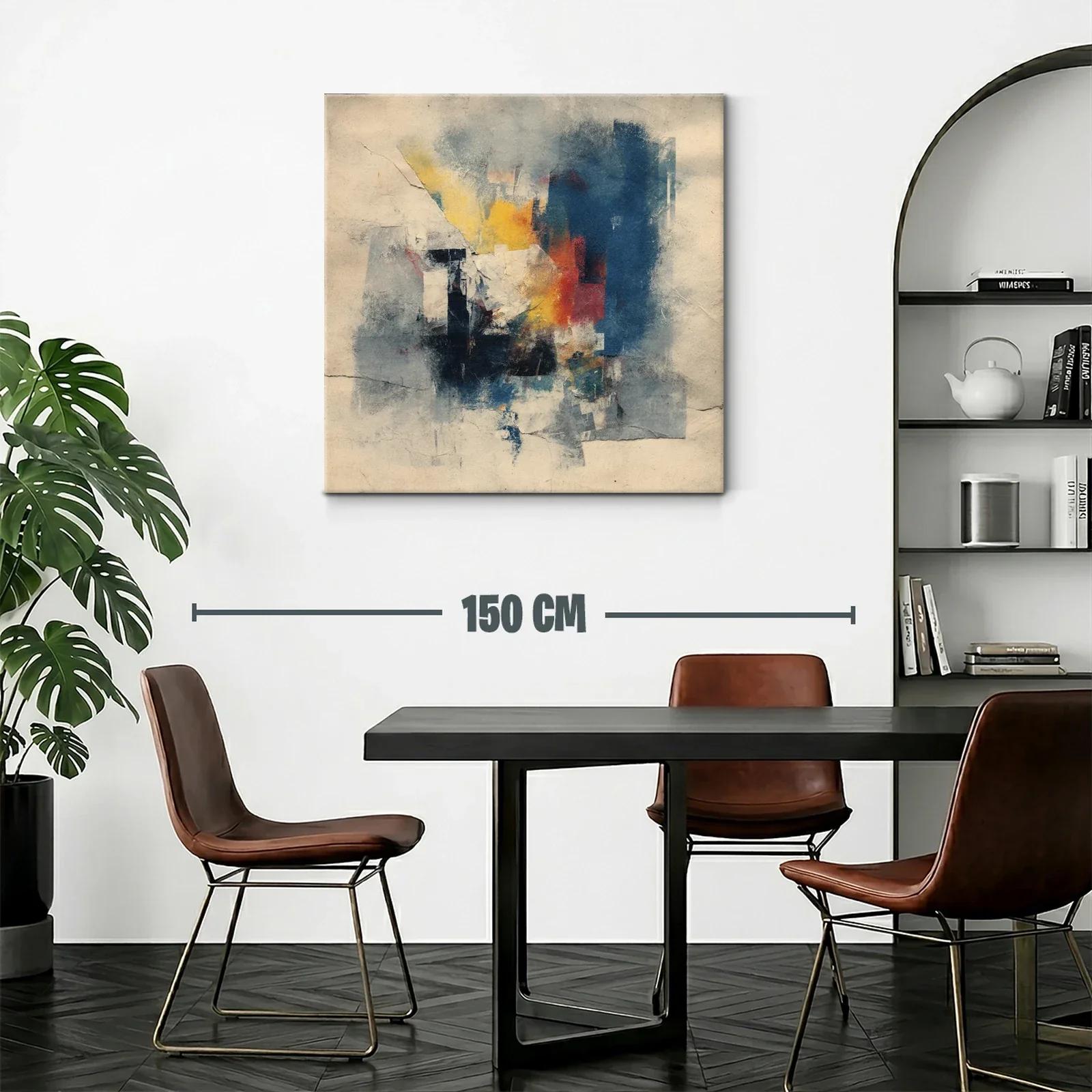 Composición abstracta con tonos cálidos y fríos mezclados — miniatura 2