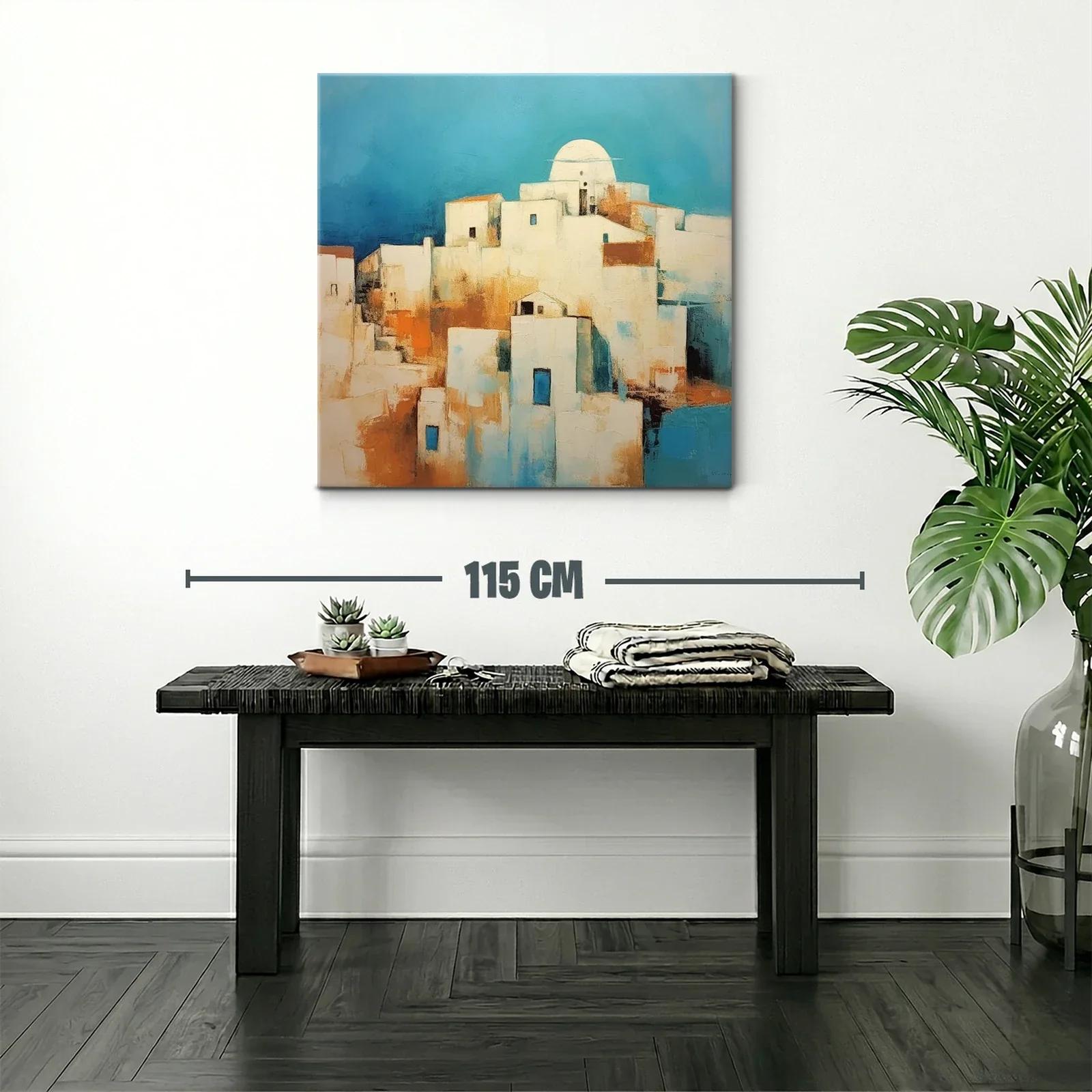 Pueblo Mediterráneo con Dominio del Azul y Tonos Cálidos — miniatura 2