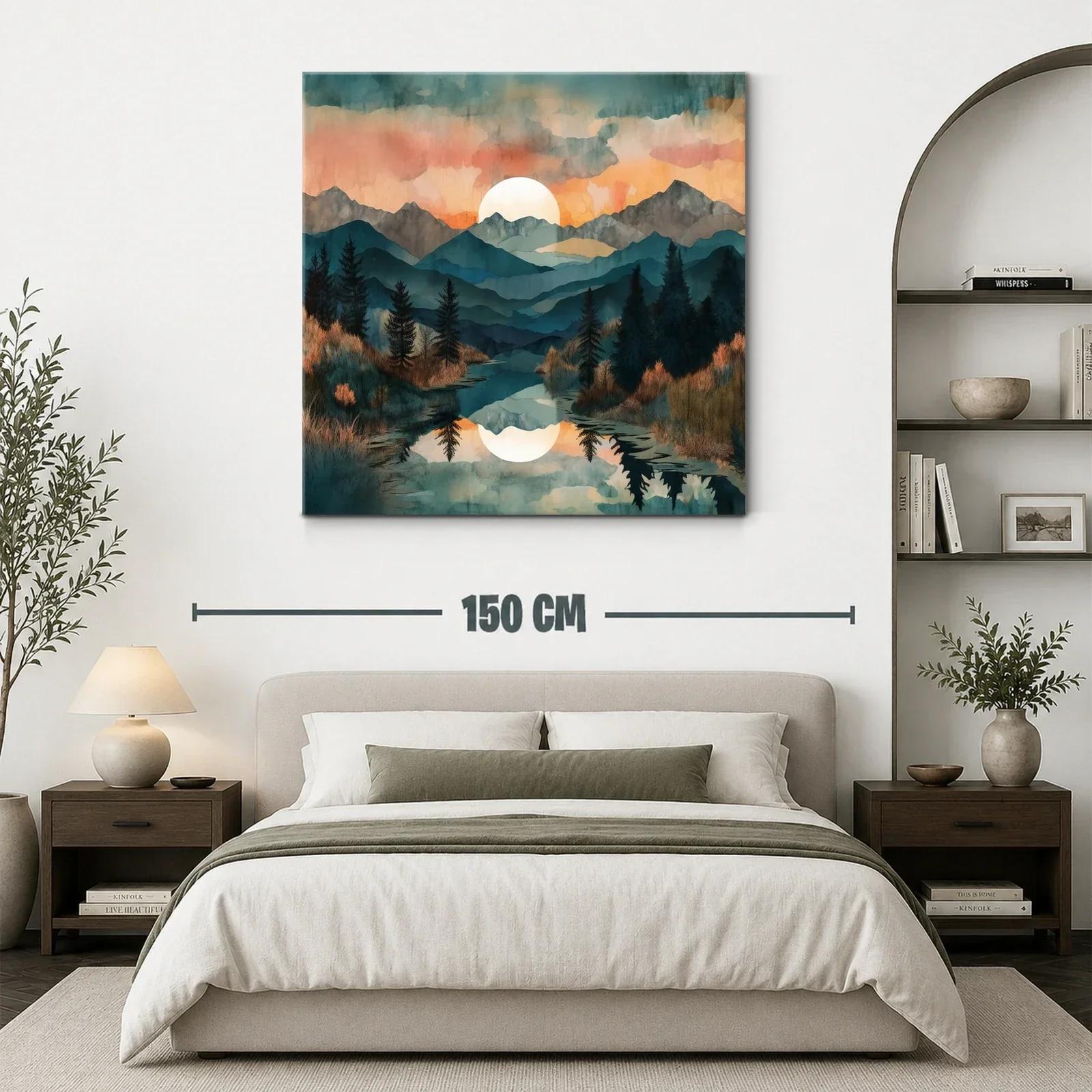 Paisaje sereno de montaña con reflejo al atardecer — miniatura 3