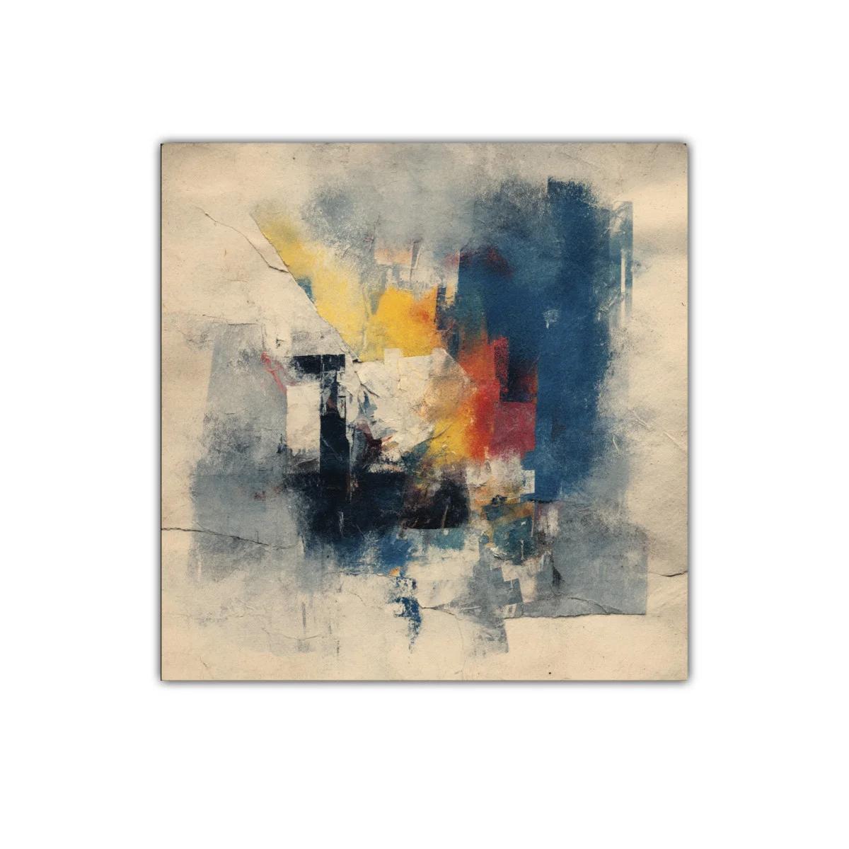 Composición abstracta con tonos cálidos y fríos mezclados — imagen principal
