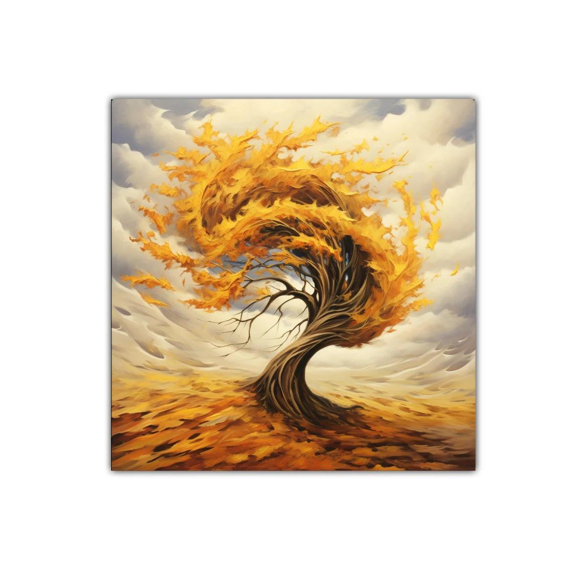 Árbol de otoño en movimiento con hojas doradas — imagen principal
