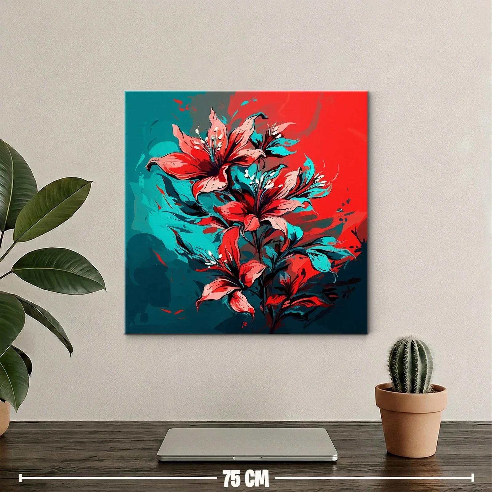 Lágrimas de fuego cuadro floral vibrante y moderno — miniatura 2