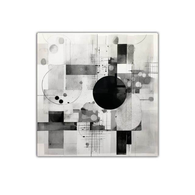 Composición geométrica en blanco negro y grises