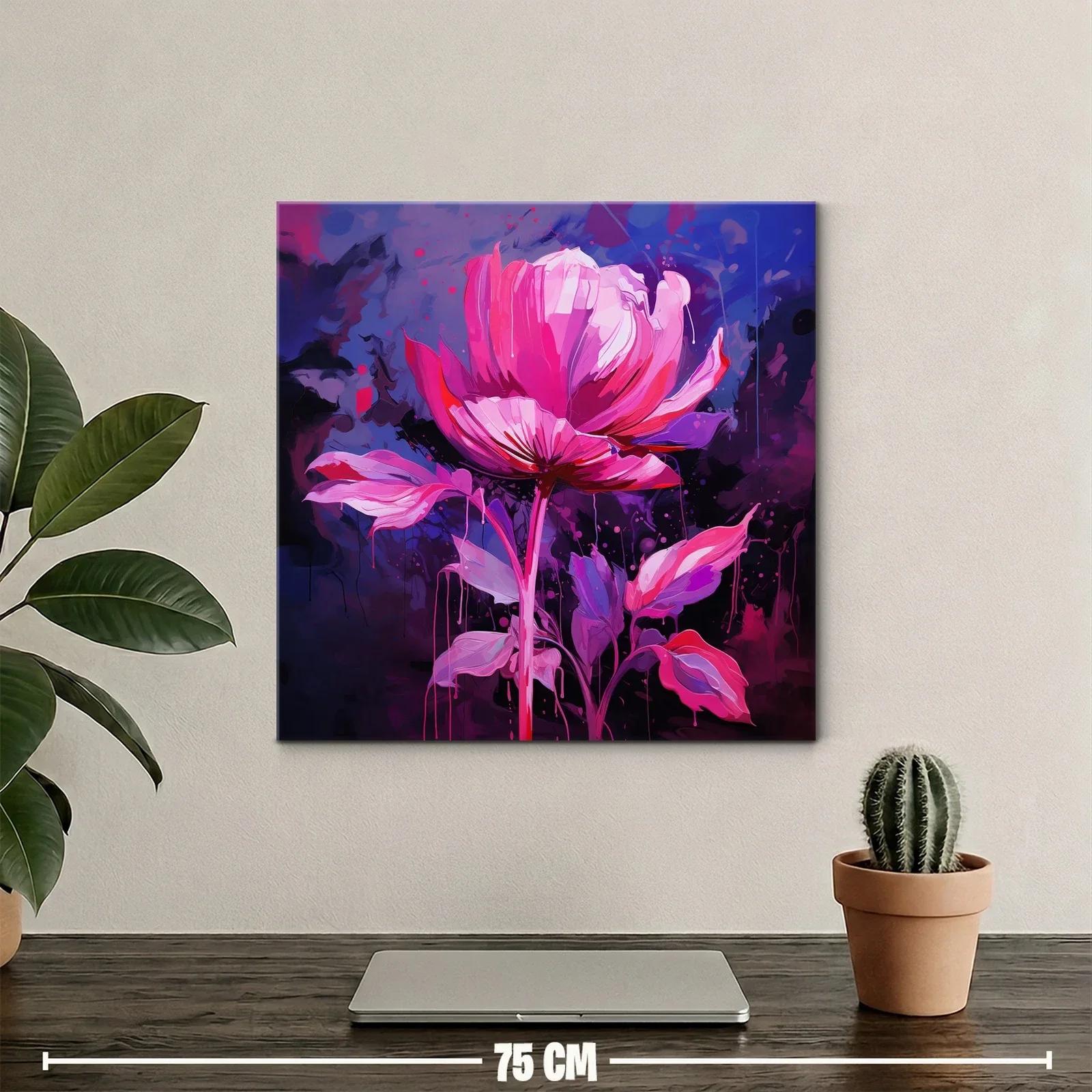 Flor vibrante en tonos rosa sobre fondo azul oscuro — miniatura 2