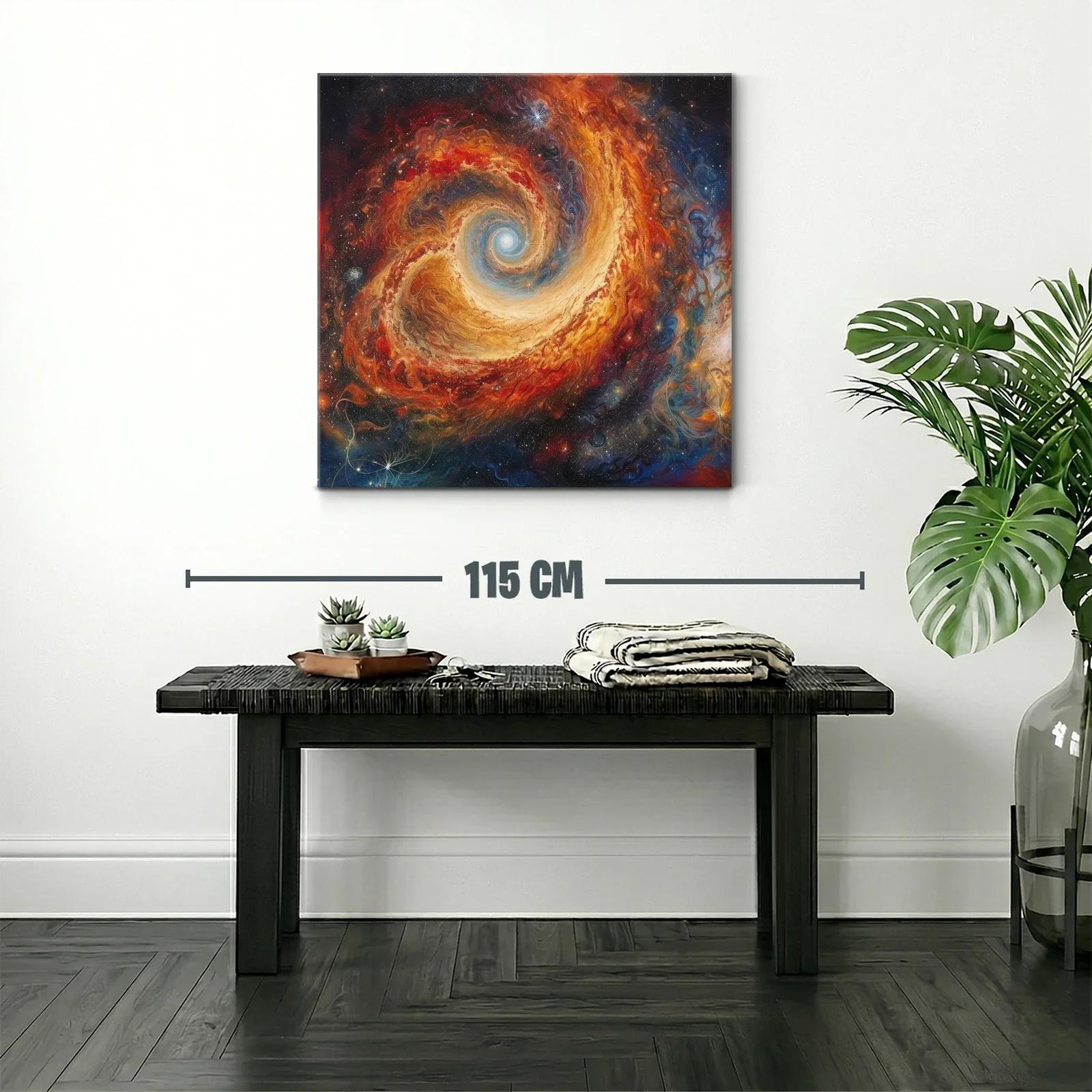 Cuadro espiral cósmica en tonos cálidos y vibrantes — miniatura 2