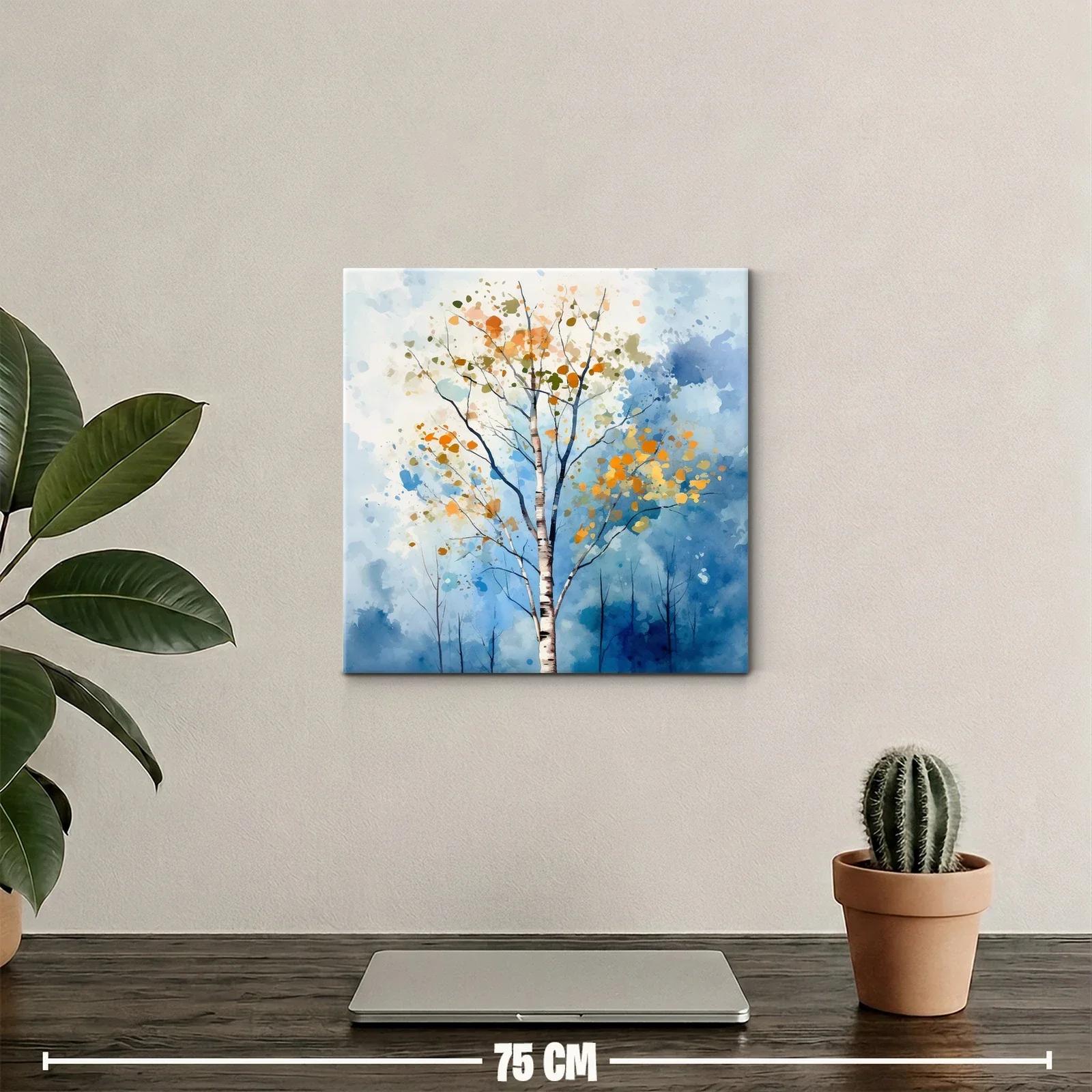 Árbol otoñal entre cielos azules y tonos cálidos — miniatura 2