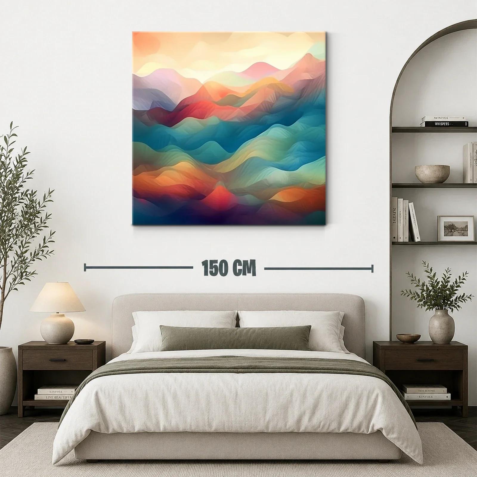 Paisaje abstracto en tonos cálidos y fríos armoniosos — miniatura 3