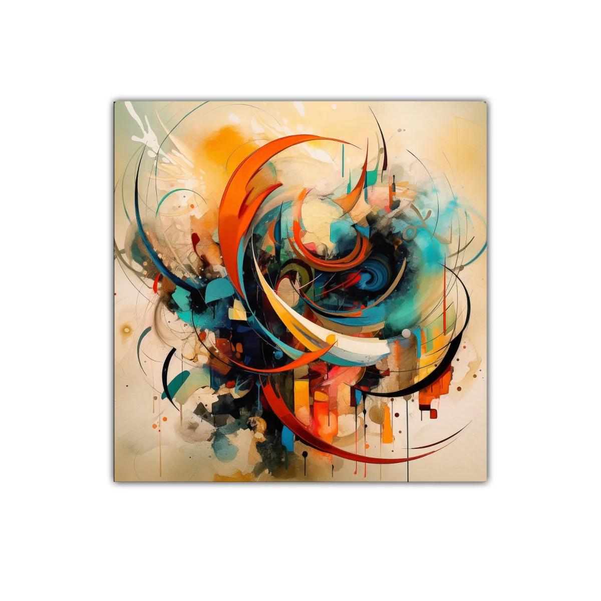 Composición abstracta con energía dinámica en tonos cálidos