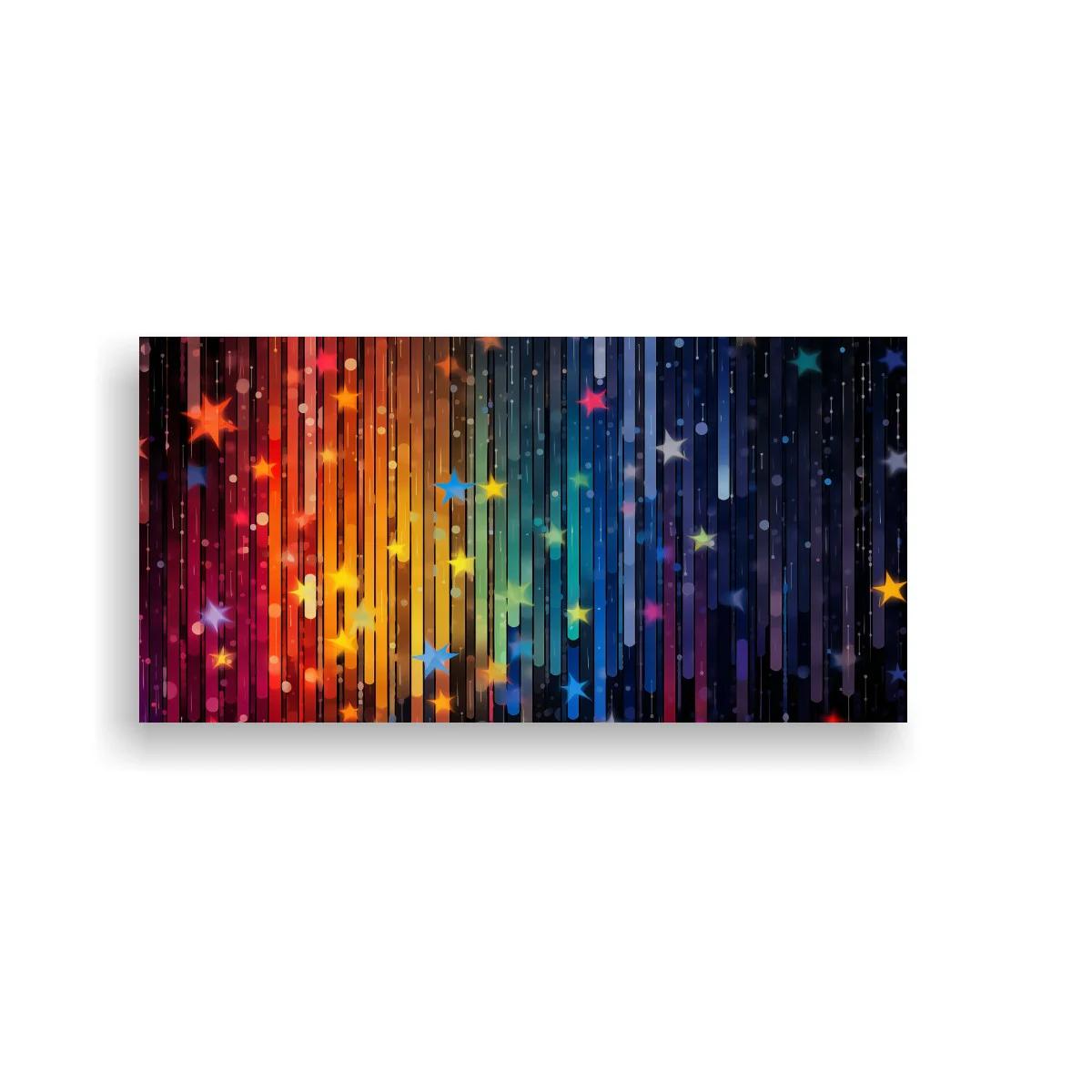 Cuadro lluvia de estrellas de colores con degradado arcoíris — imagen principal