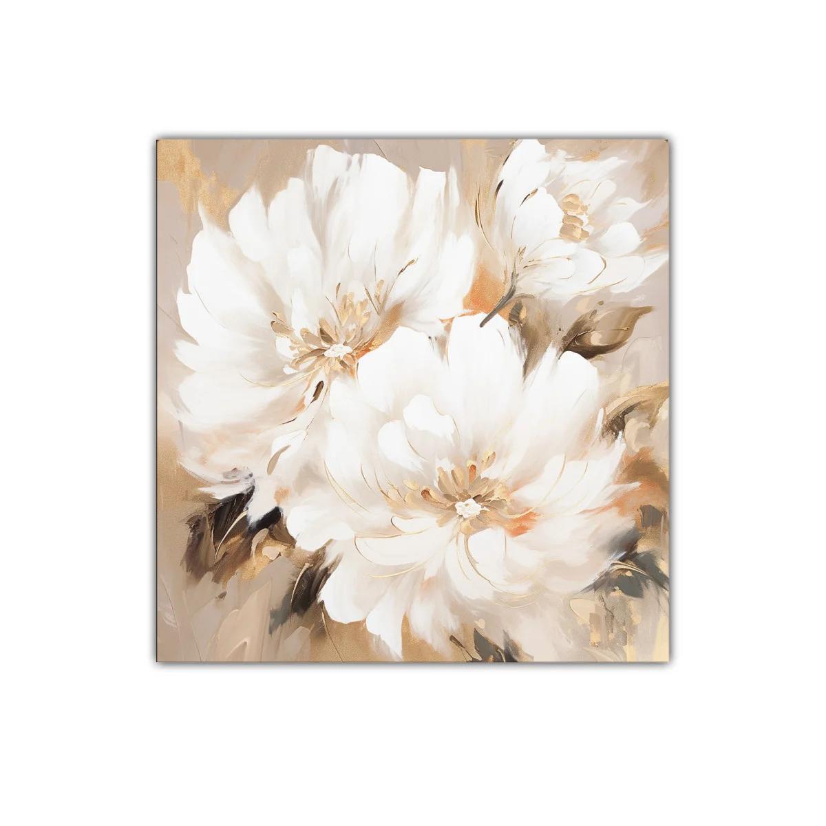 Cuadro flores blancas suaves con tonos cálidos — imagen principal