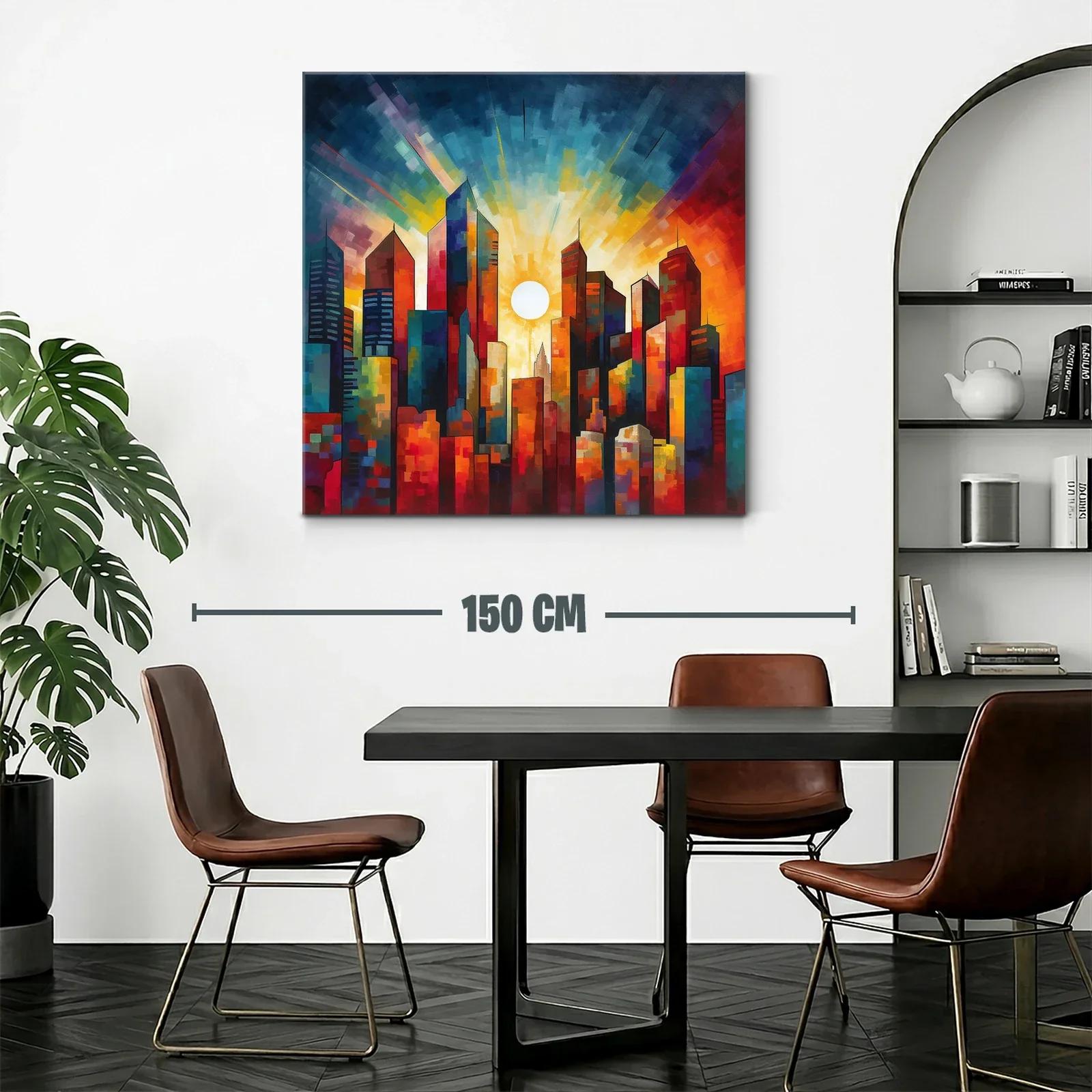 Atardecer vibrante sobre la ciudad iluminada — miniatura 2
