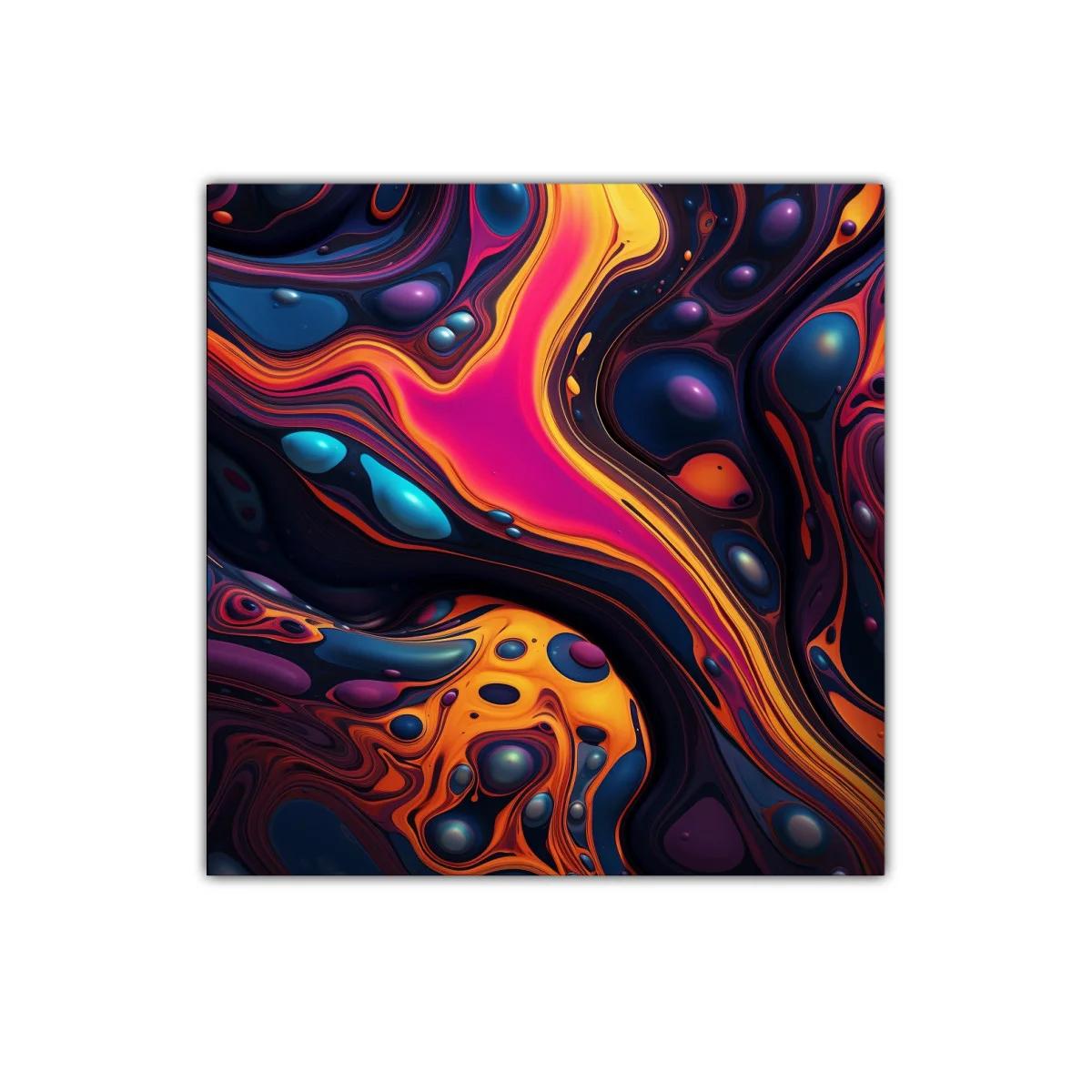 Cuadro abstracto con formas fluidas y colores vibrantes — imagen principal