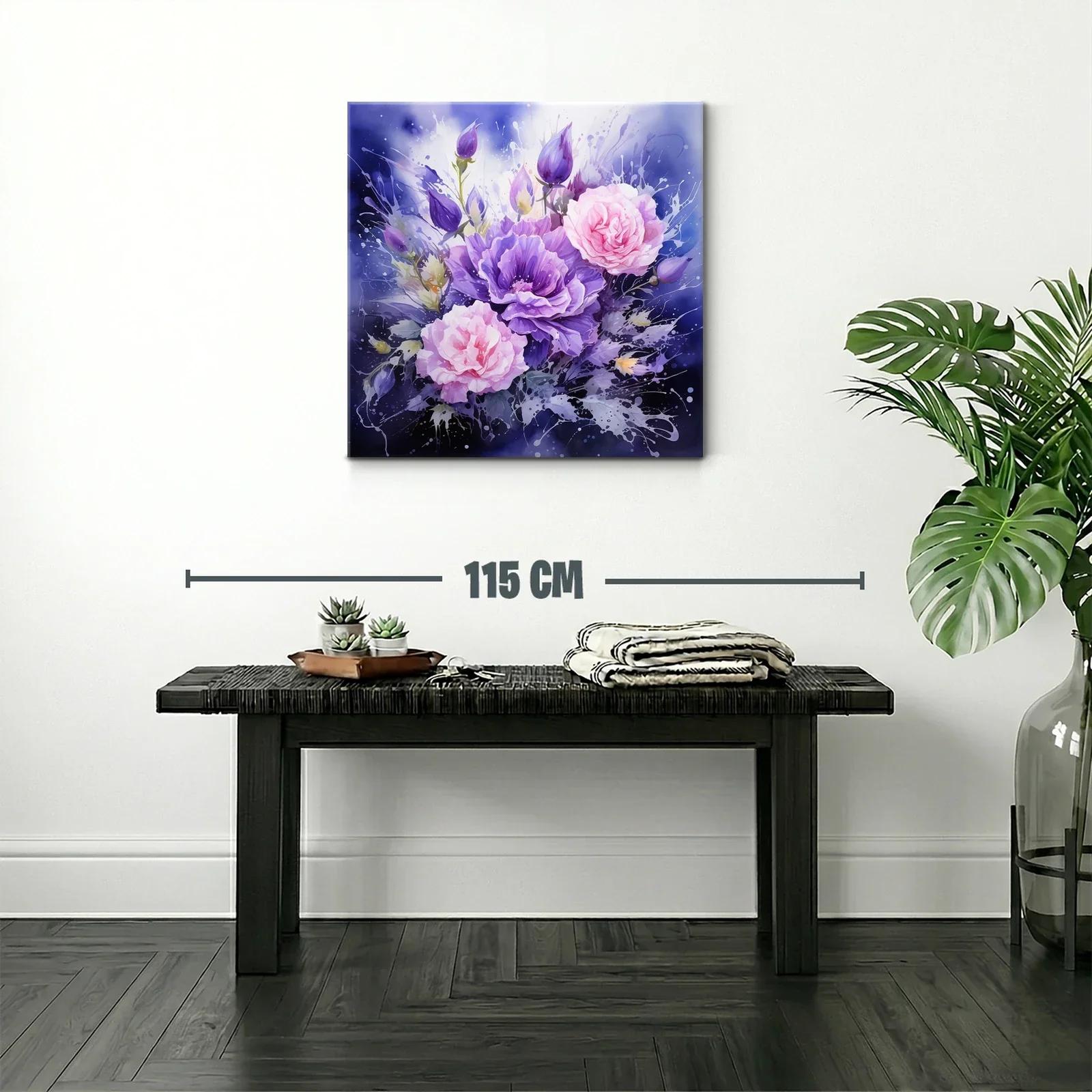Ramo de flores en tonos violetas y rosa pastel — miniatura 2
