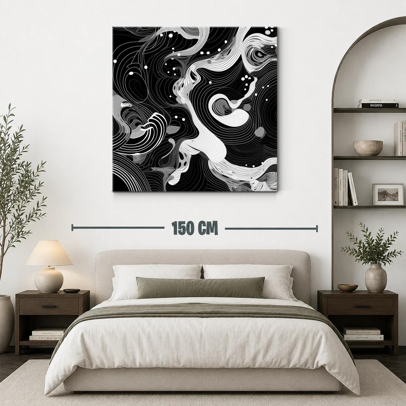 Composición abstracta en blanco y negro dinámica y sofisticada — miniatura 3