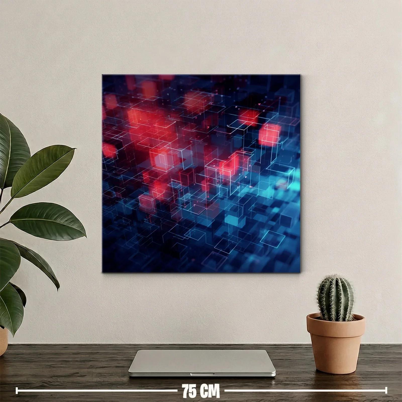 Composición abstracta con cubos brillantes rojos y azules — miniatura 2