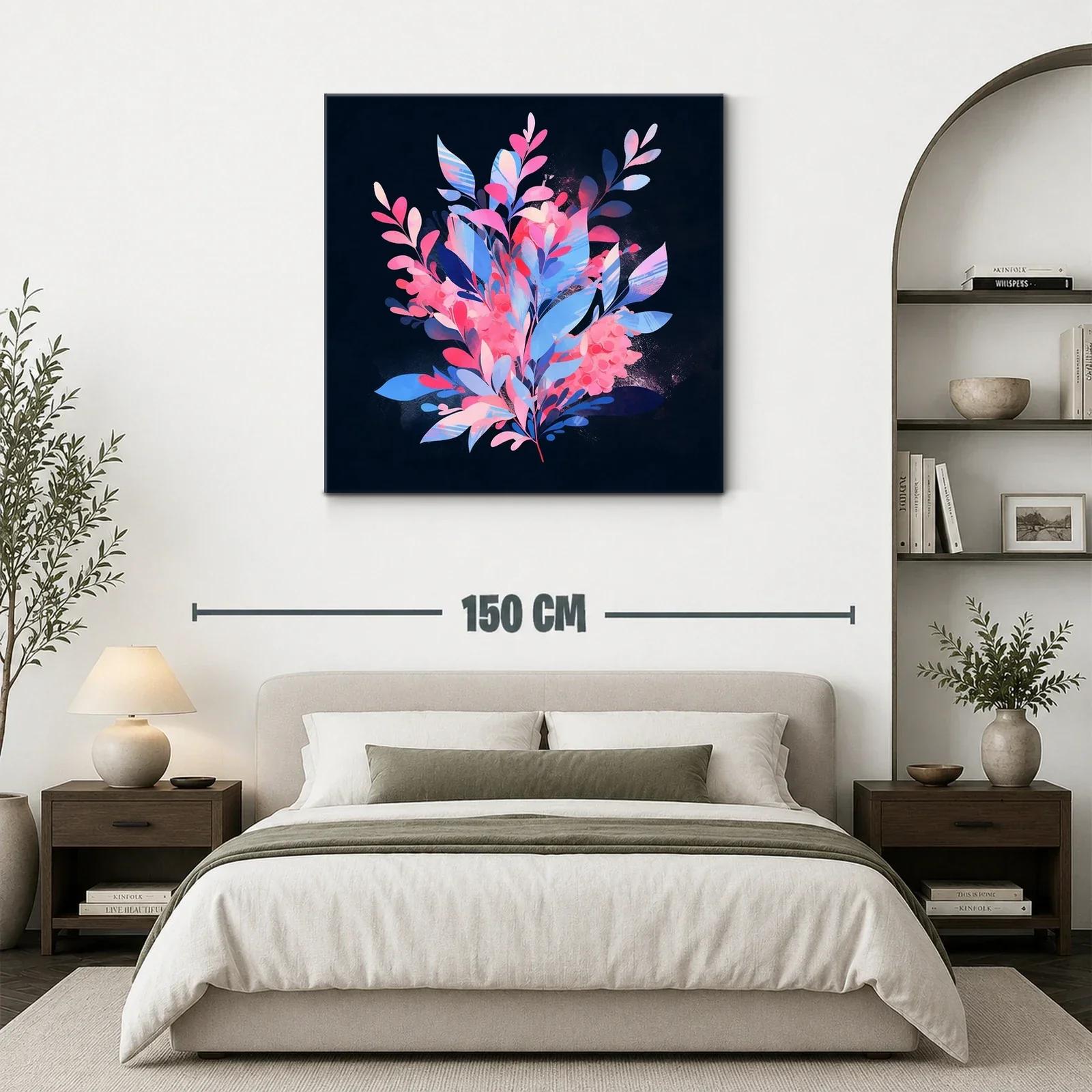 Composición floral vibrante con tonos rosa y azul — miniatura 3