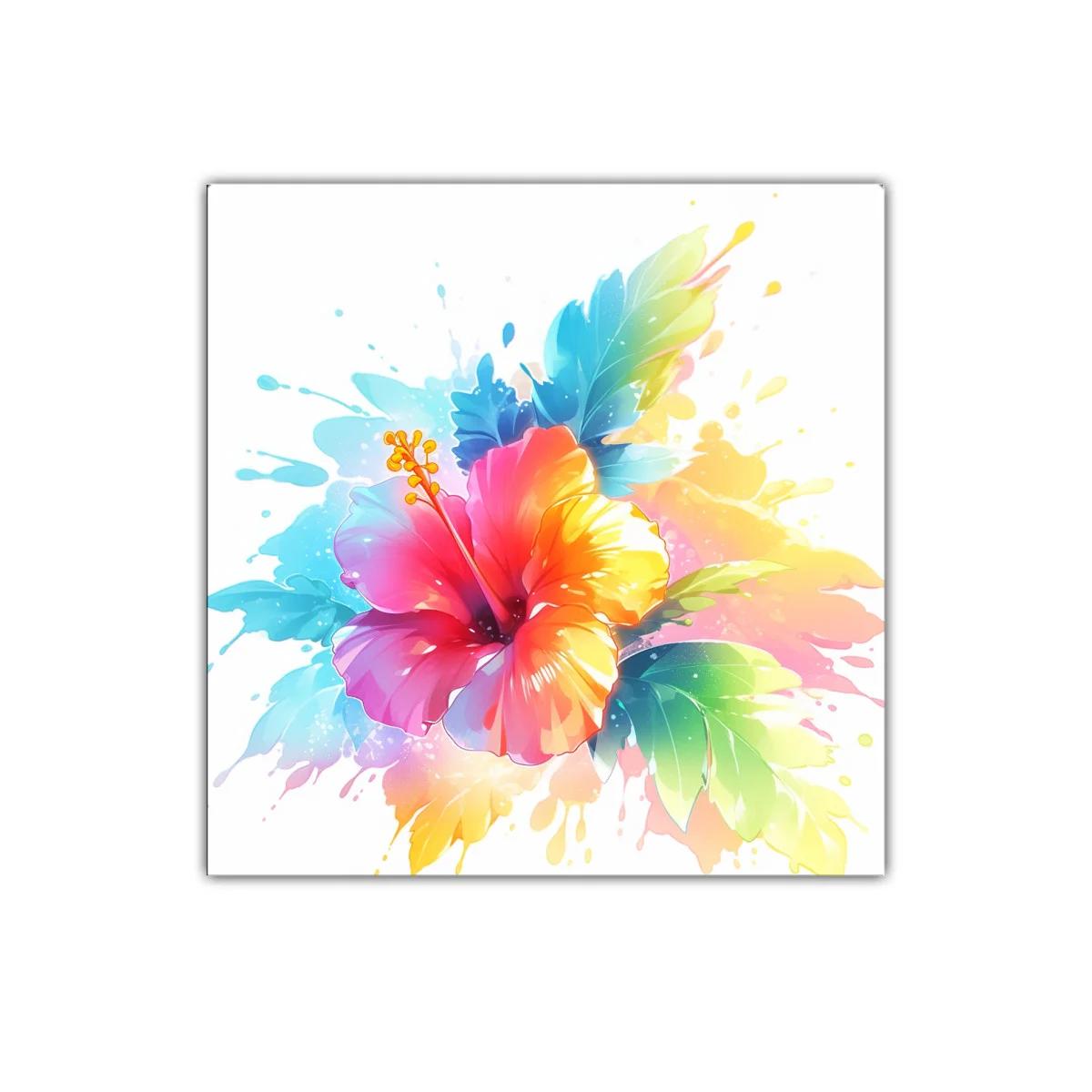 Florecer en colores vibrantes y pinceladas acuareladas