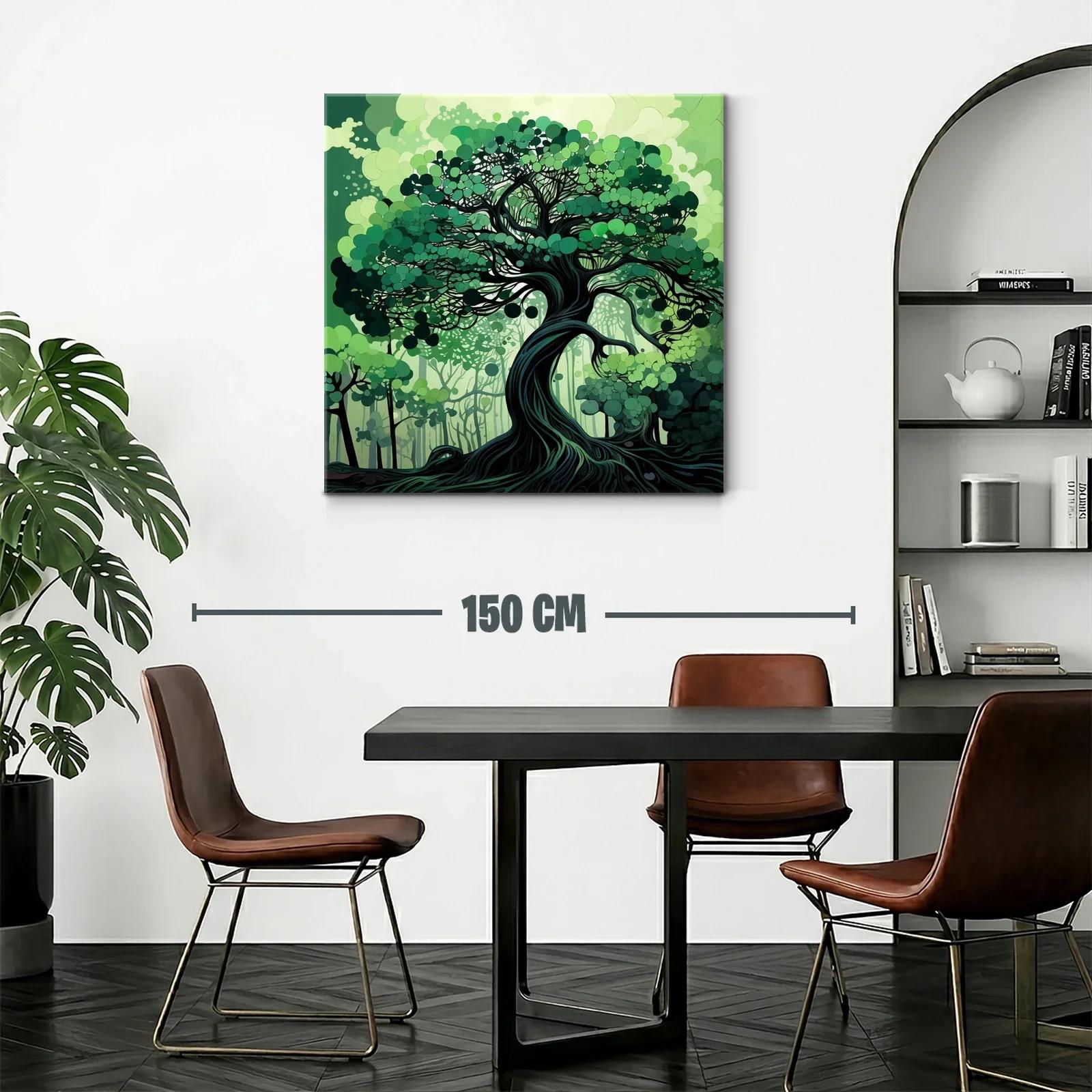 Árbol en Verde con Movimiento y Detalles Abstractos — miniatura 2