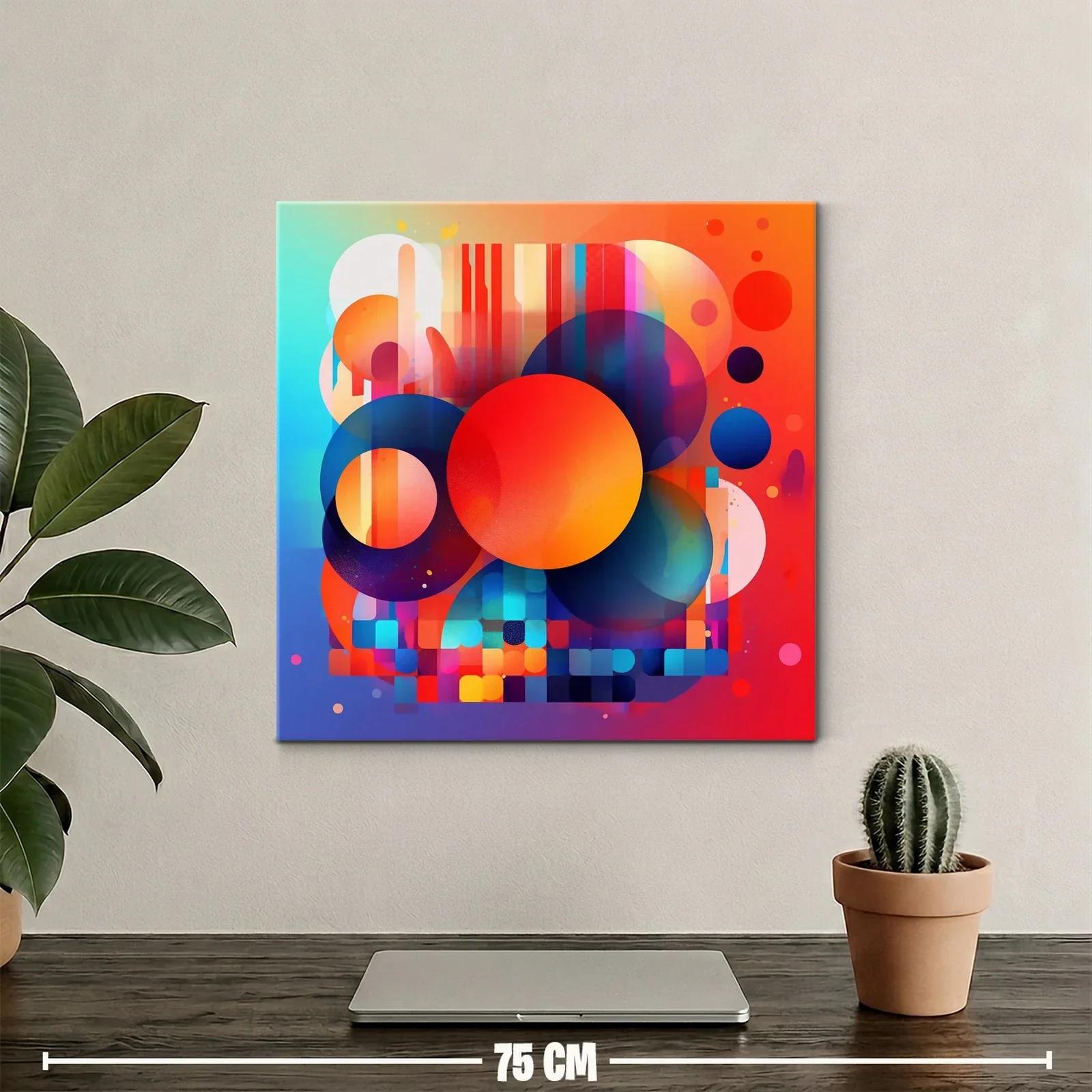 Composición Abstracta de Círculos Vibrantes y Formas Geométricas — miniatura 2