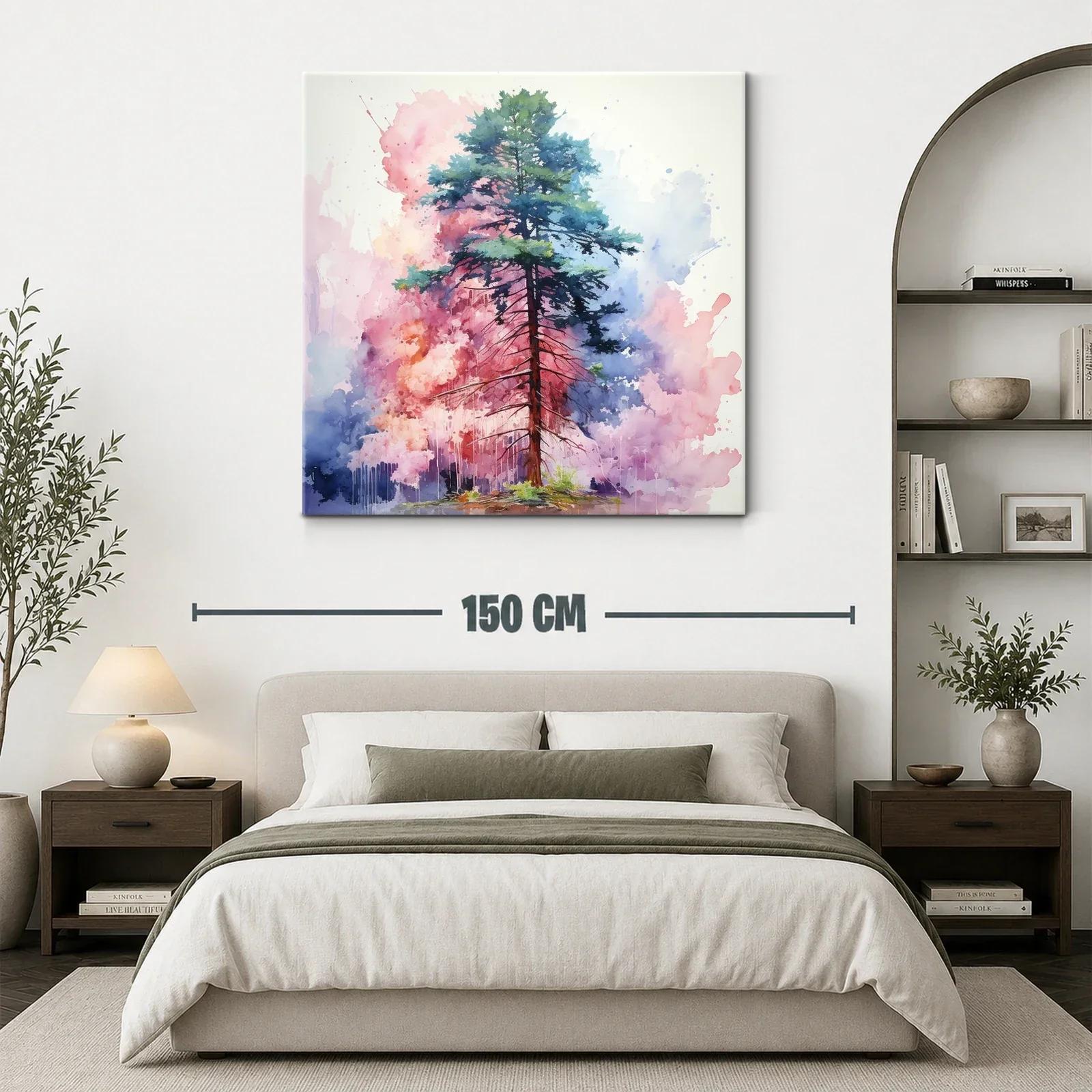 Árbol solitario con fondo vibrante en tonos pastel — miniatura 3