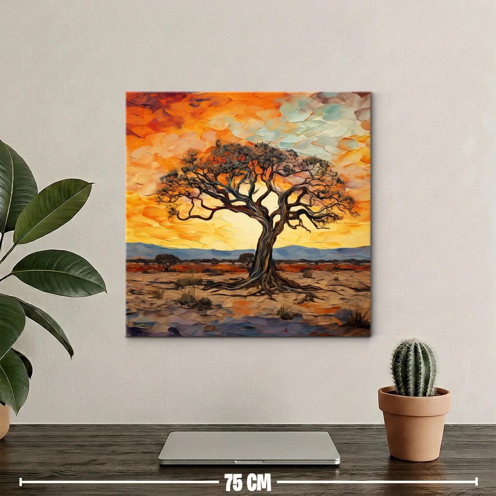 Árbol solitario en atardecer cálido y vibrante — miniatura 2