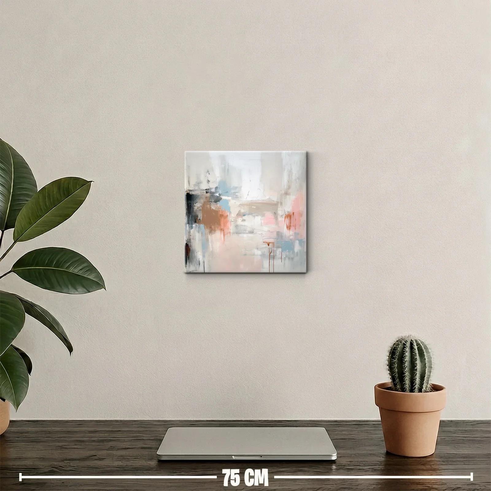 Cuadro abstracto con tonos suaves y cálidos para decoración moderna — miniatura 2