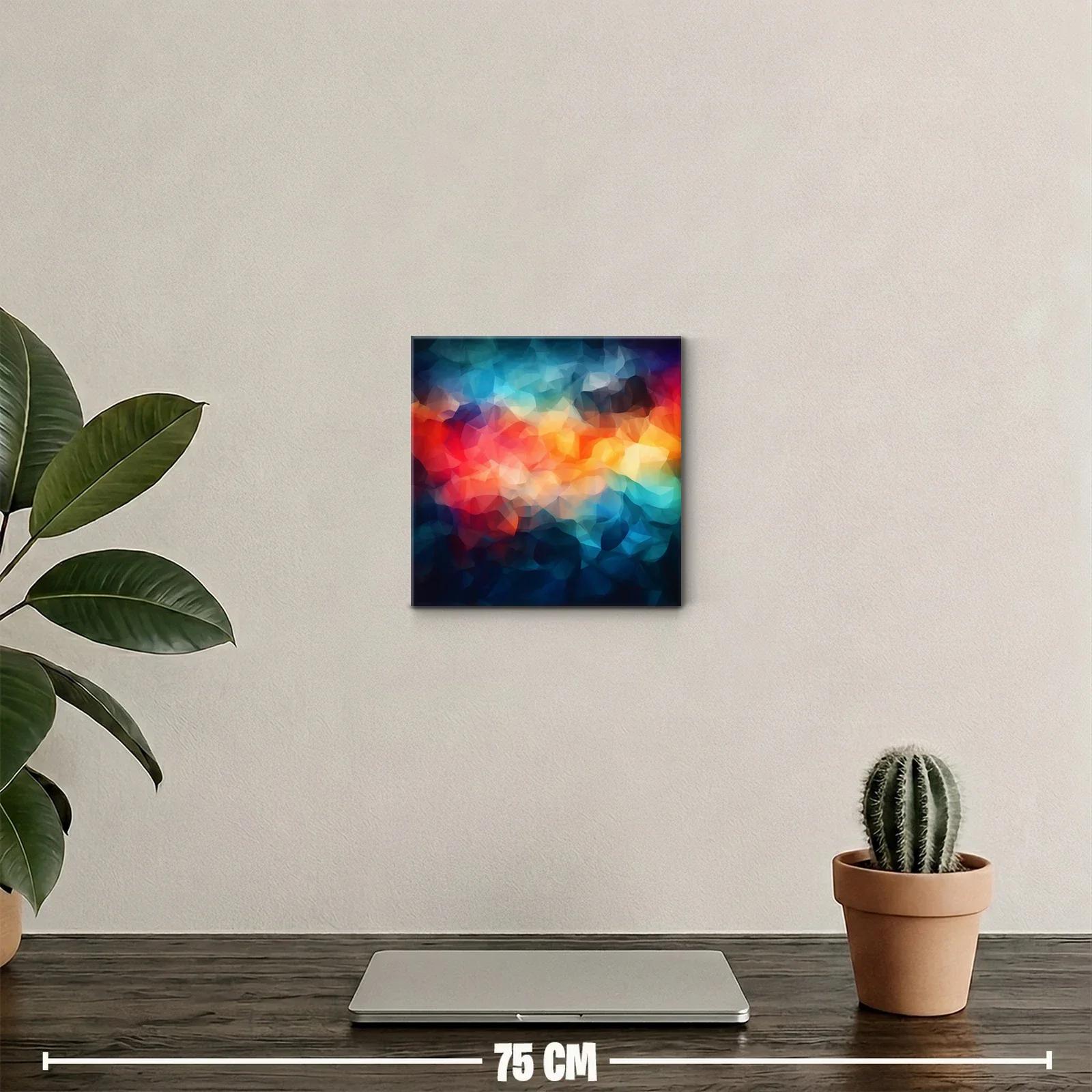 Cuadro abstracto con tonos vibrantes y efectos luminosos — miniatura 2