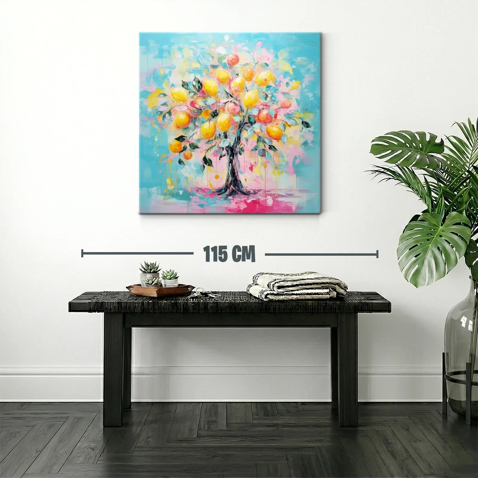 Árbol vibrante con frutos en tonos pastel y azul cielo — miniatura 2