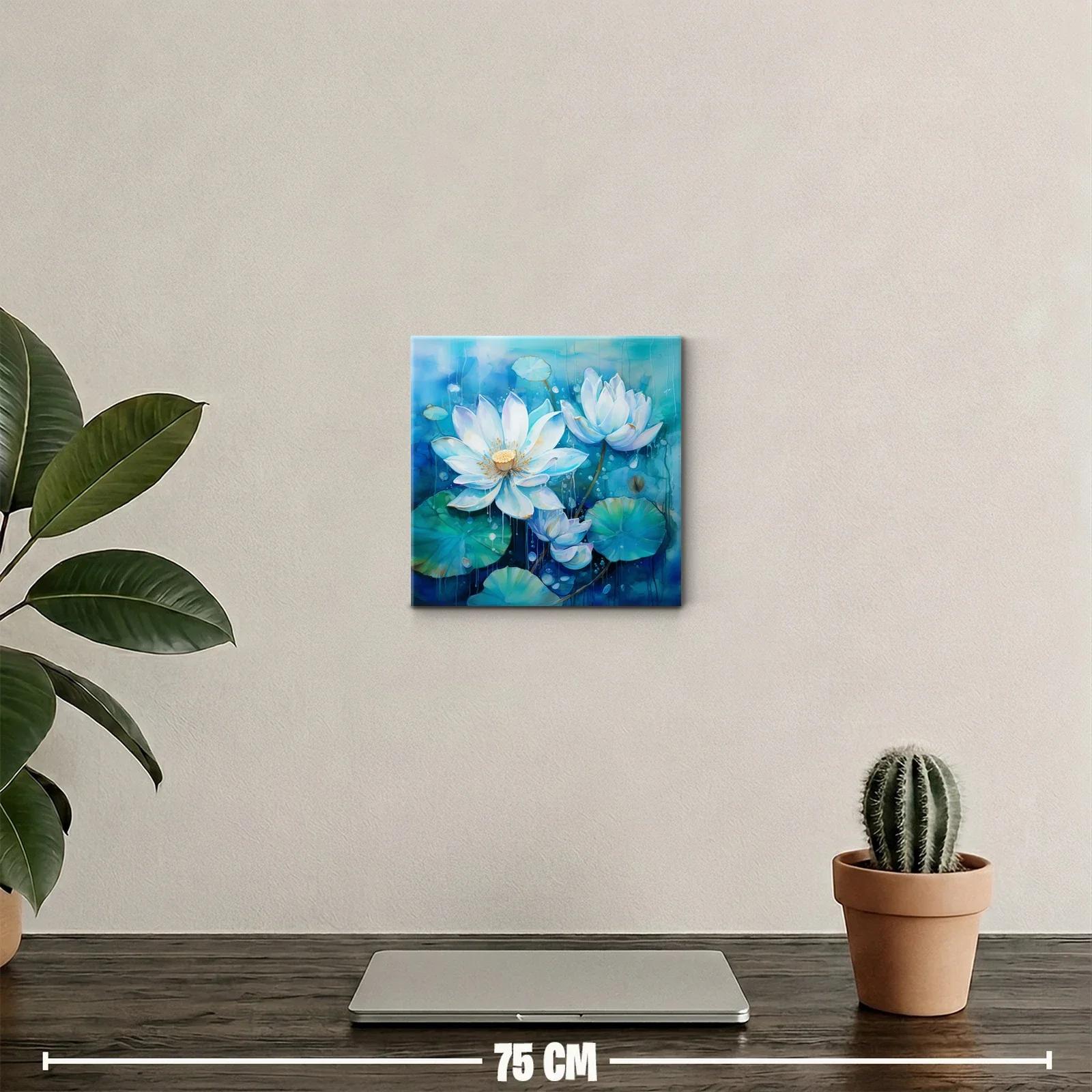 Elegancia de flores blancas sobre fondo azul profundo — miniatura 2