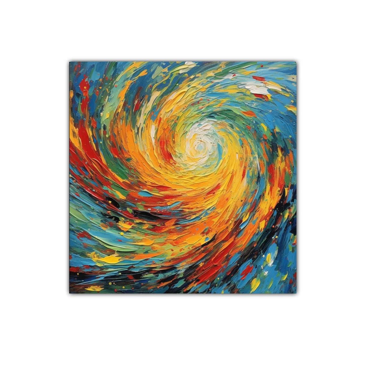 Cuadro con remolino de colores vibrantes y energía dinámica — imagen principal