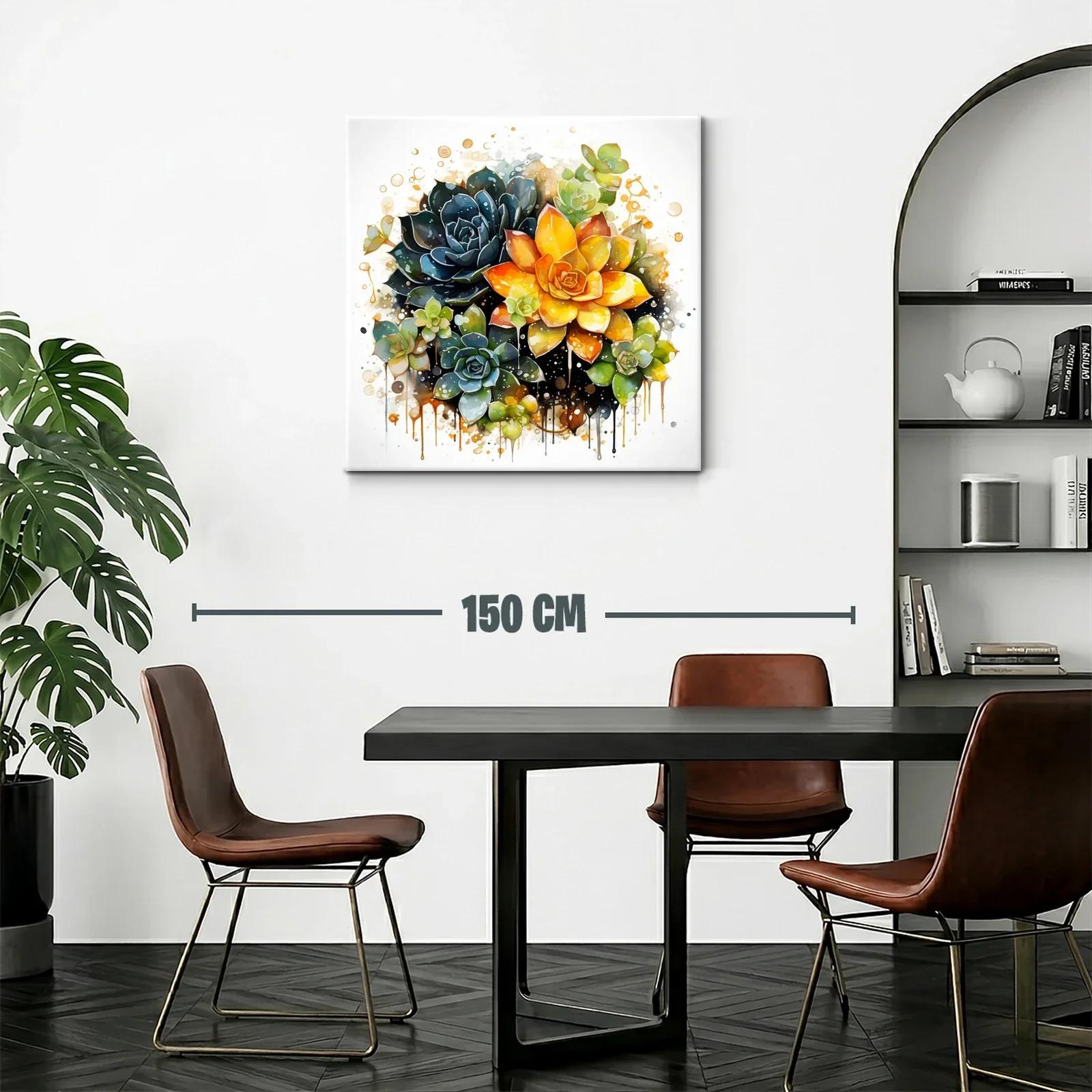 Exquisito cuadro de suculentas con tonos vibrantes y contrastes — miniatura 2