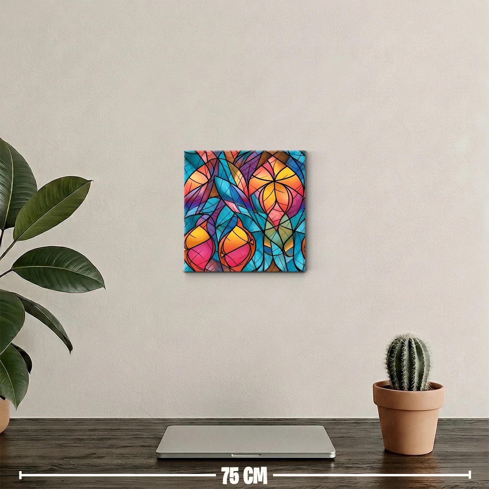 Cuadro abstracto con formas y colores vibrantes — miniatura 2