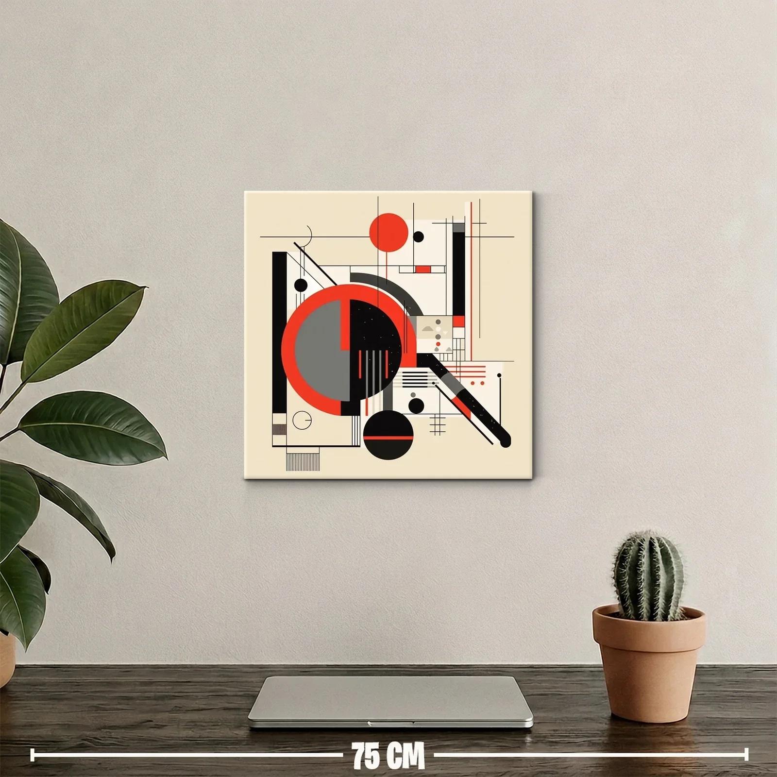 Composición abstracta en tonos rojos y negros geométrica — miniatura 2