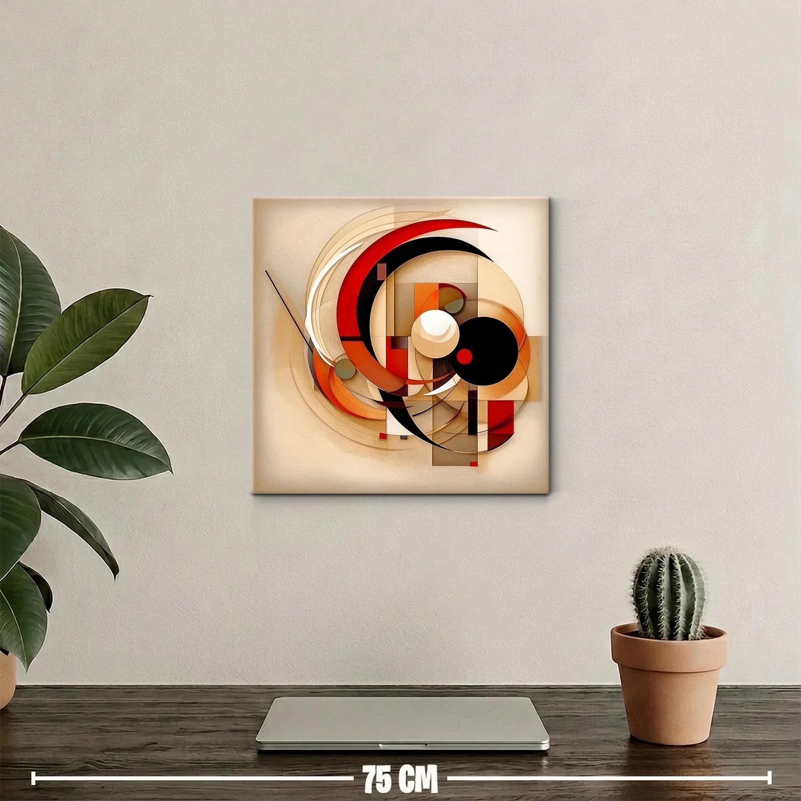 Composición abstracta en tonos cálidos y rojos vibrantes — miniatura 2