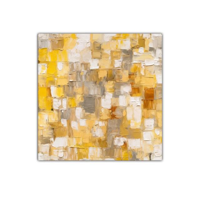 Cuadro abstracto en tonos amarillos y beige cálidos