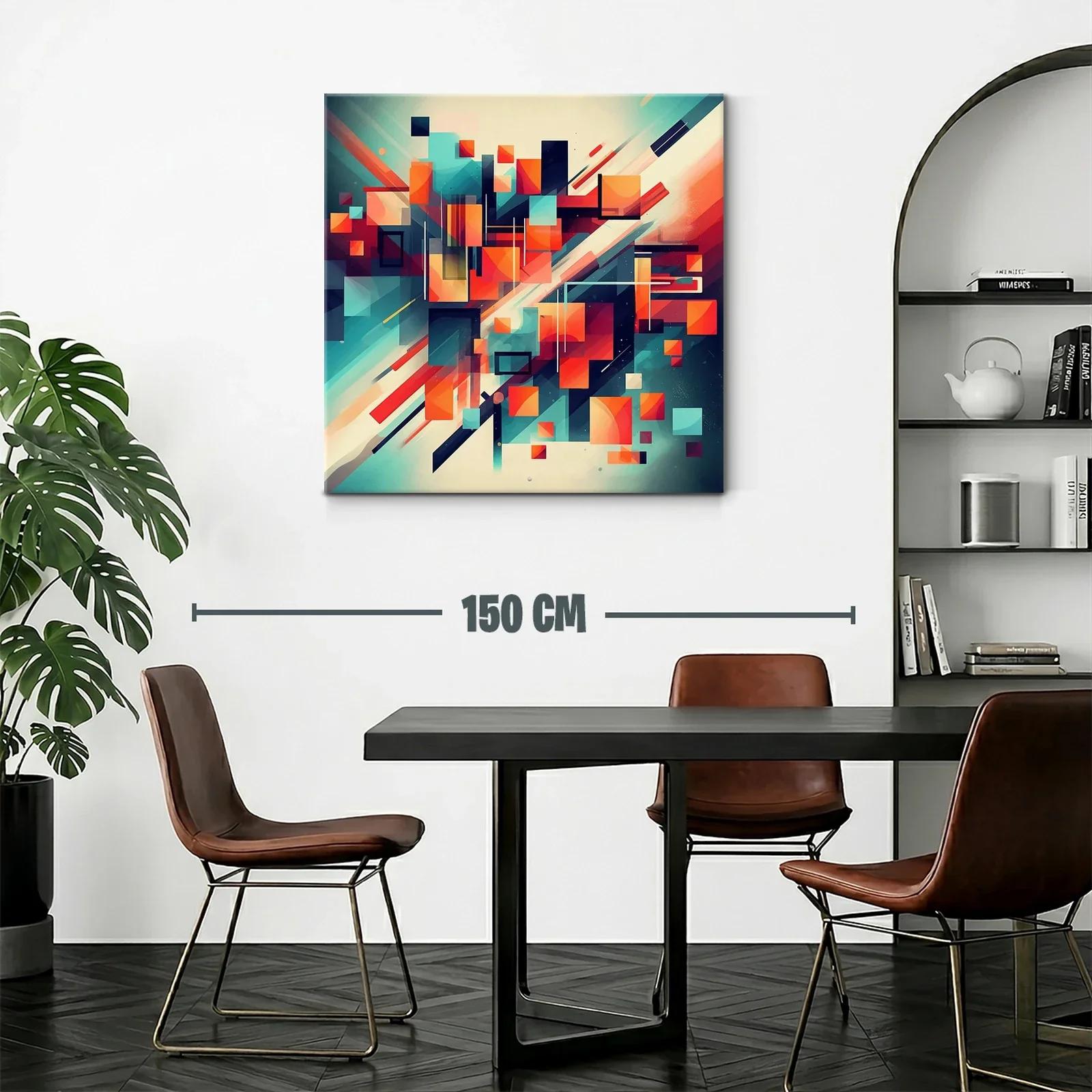 Composición abstracta vibrante con tonos cálidos y fríos — miniatura 2