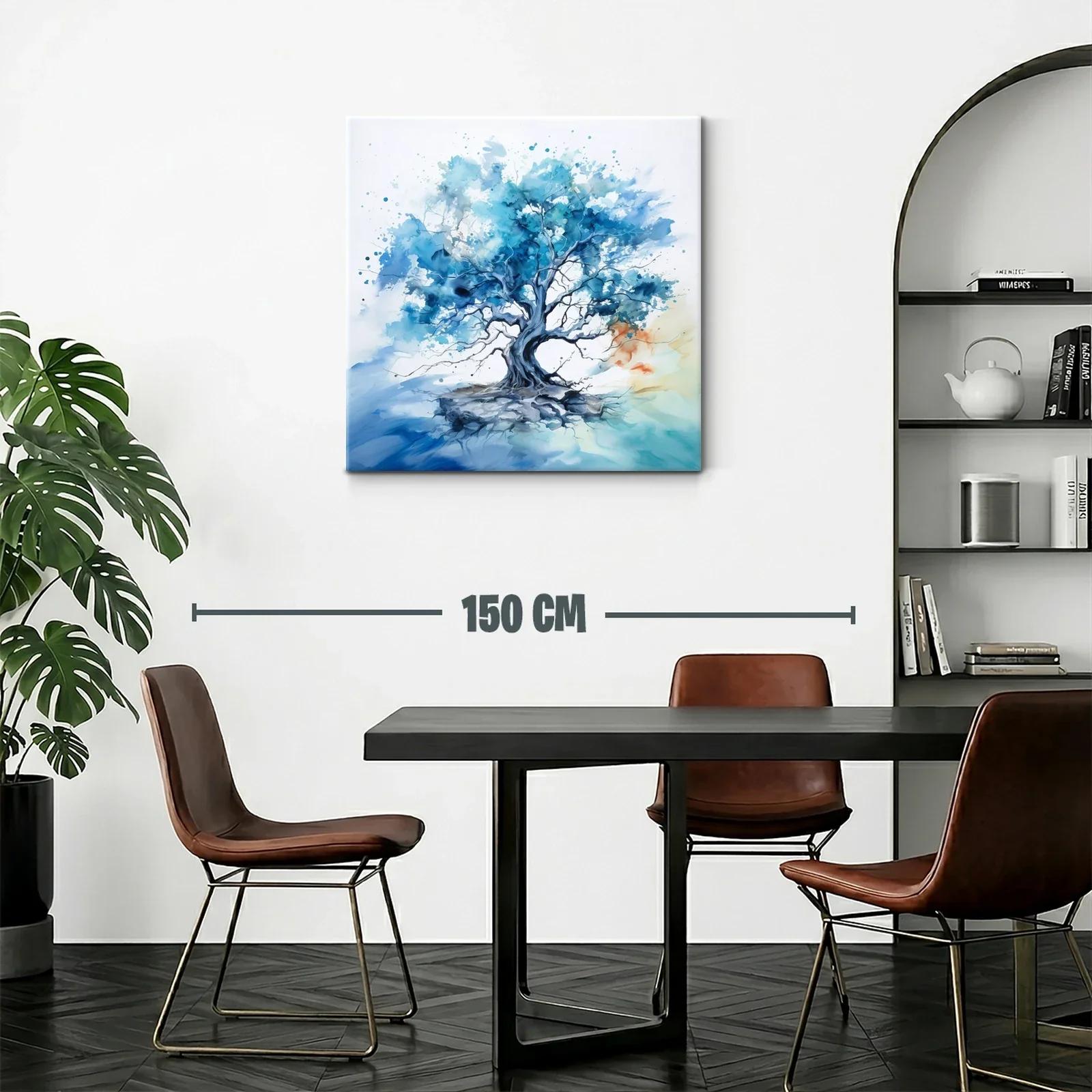 Árbol Azul en Movimiento con Toques de Luz Cálida — miniatura 2
