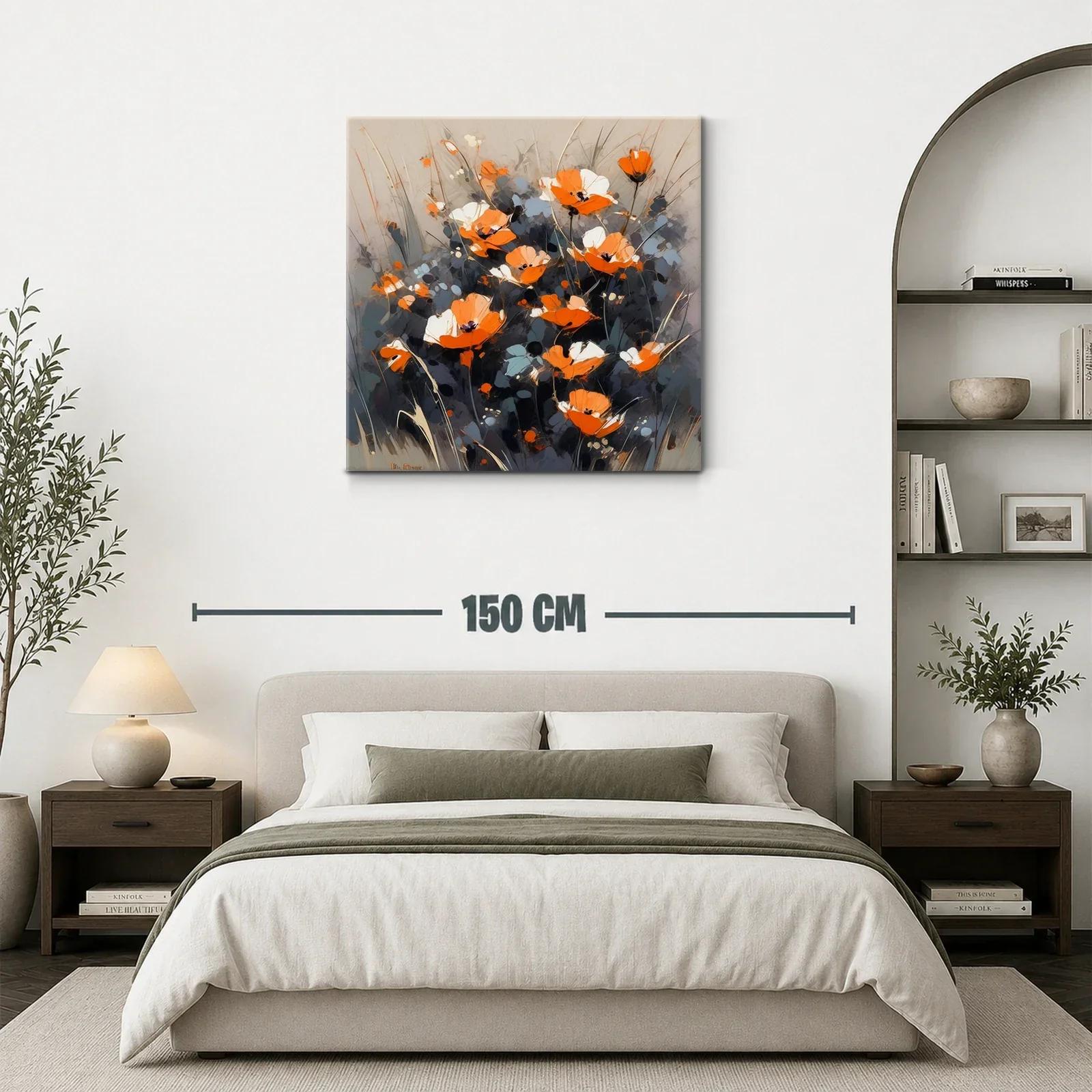 Flores naranjas y blancas con fondo gris elegante — miniatura 3