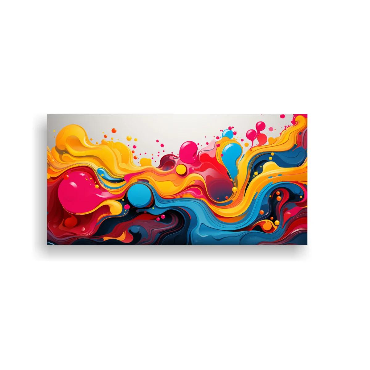 Cuadro ondas de pintura líquida multicolor — imagen principal
