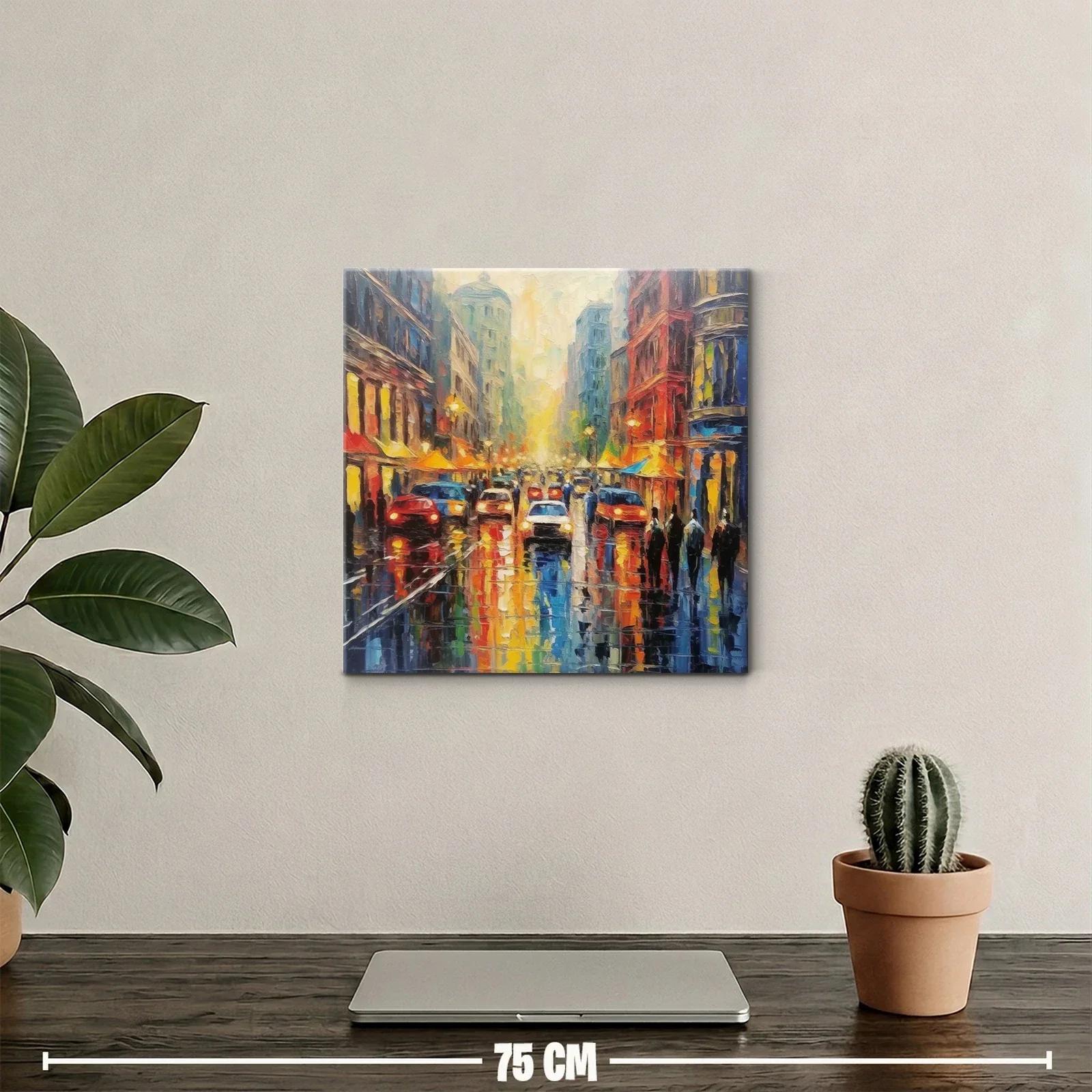 Atardecer vibrante en calle urbana llena de vida — miniatura 2