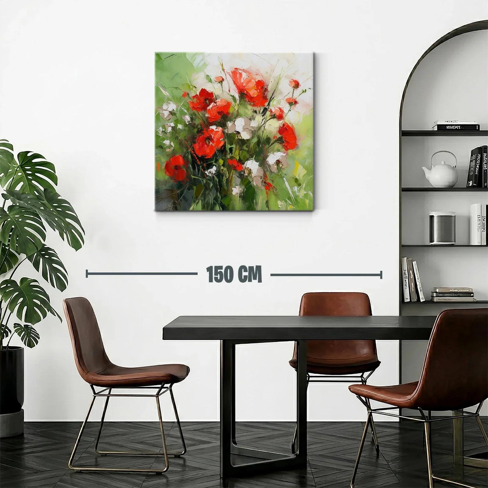 Cuadro floral vibrante con amapolas y naturaleza fresca — miniatura 2