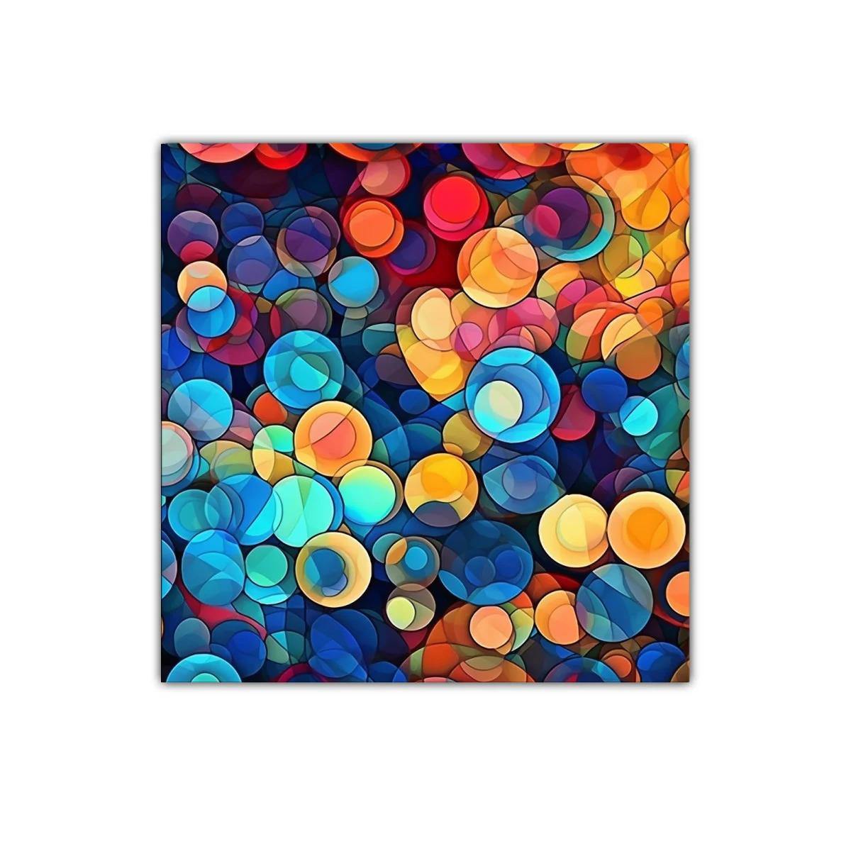 Arte abstracto con burbujas coloridas vibrantes y dinámicas