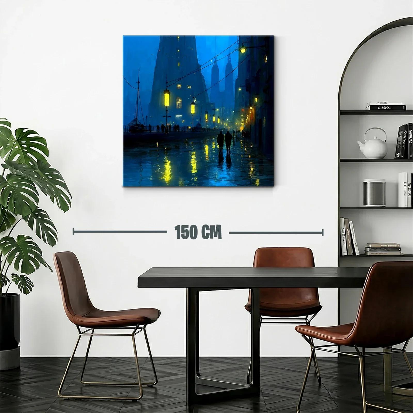 Atardecer urbano con luces reflejadas en la lluvia — miniatura 2