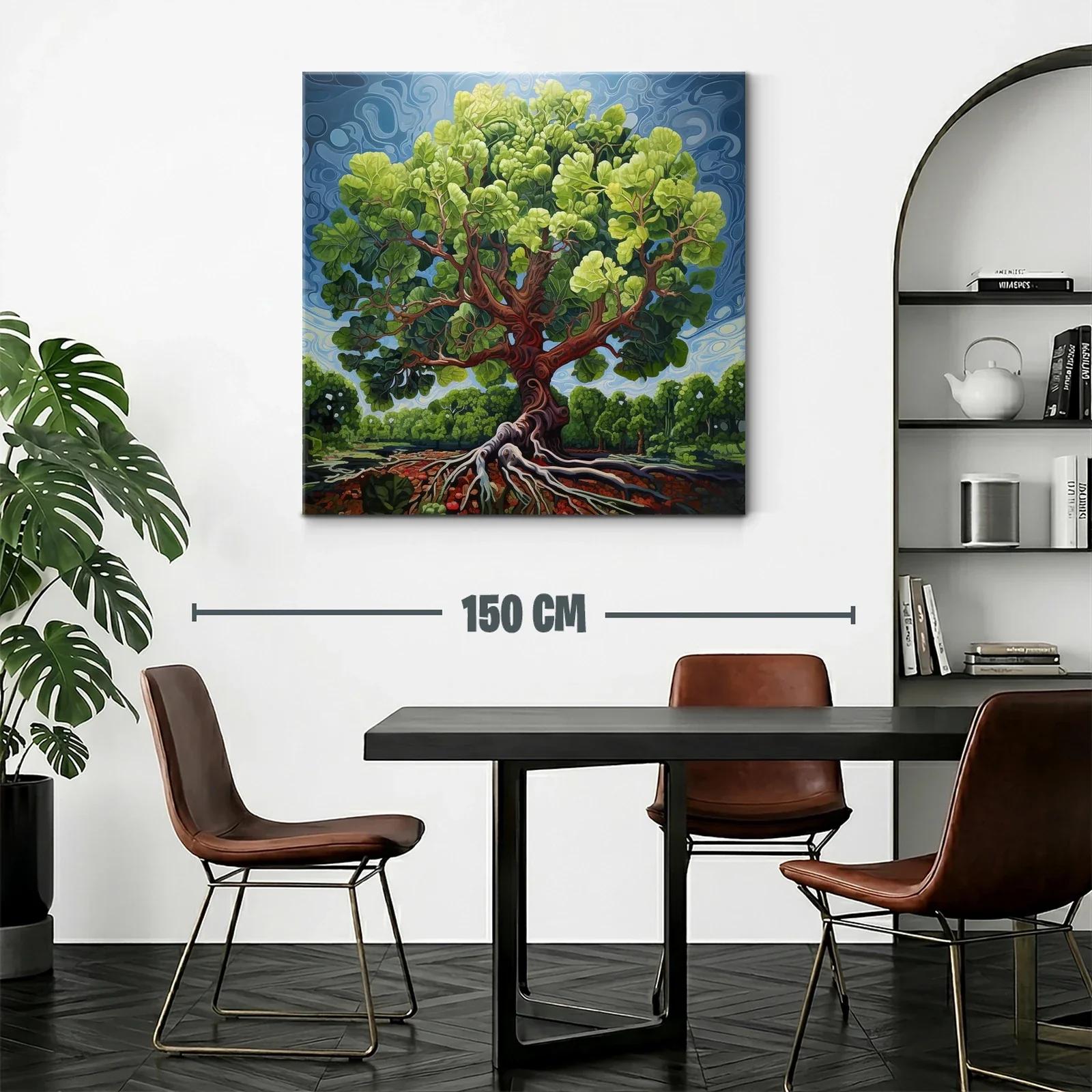 Árbol vibrante con raíces expuestas y follaje exuberante — miniatura 2