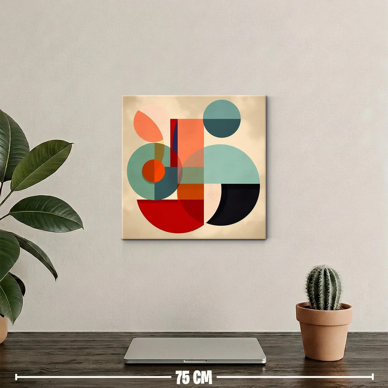 Composición geométrica con tonos cálidos y fríos equilibrados — miniatura 2