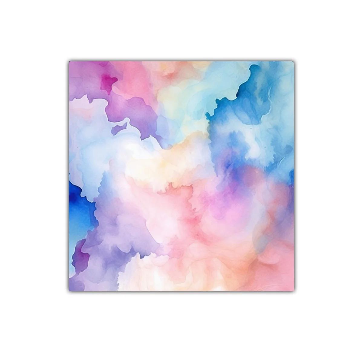 Cuadro decorativo con abstracción en tonos suaves y vibrantes — imagen principal